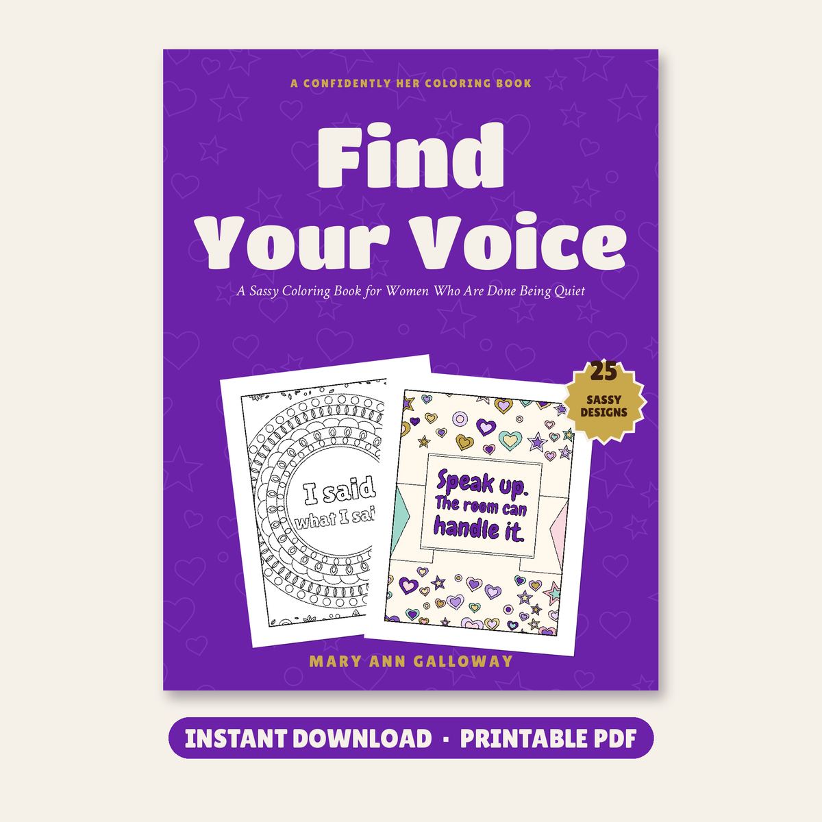 Find Your Voice: Printable Coloring Book (Instant Download)