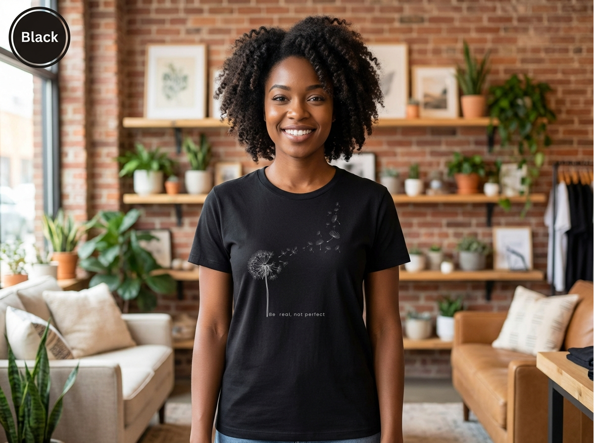 Confidence|Be Real Not Perfect Tee|Positive Mindset Shirt|Aesthetic Self Love Graphicex Heavy Cotton Tee