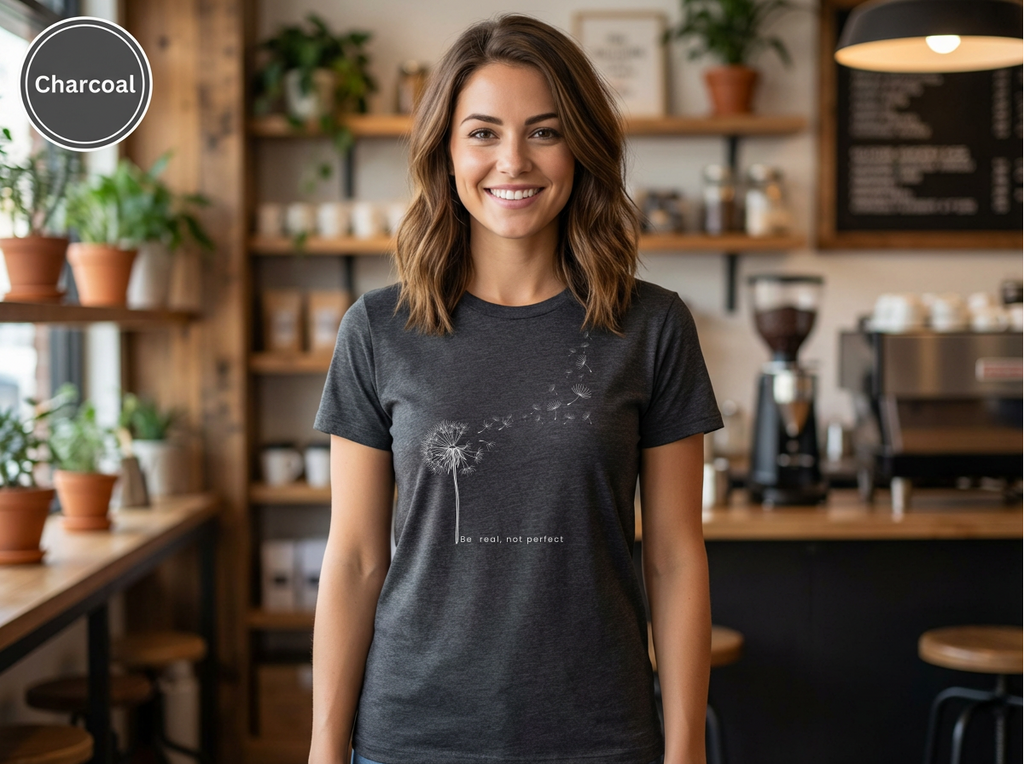 Confidence|Be Real Not Perfect Tee|Positive Mindset Shirt|Aesthetic Self Love Graphicex Heavy Cotton Tee