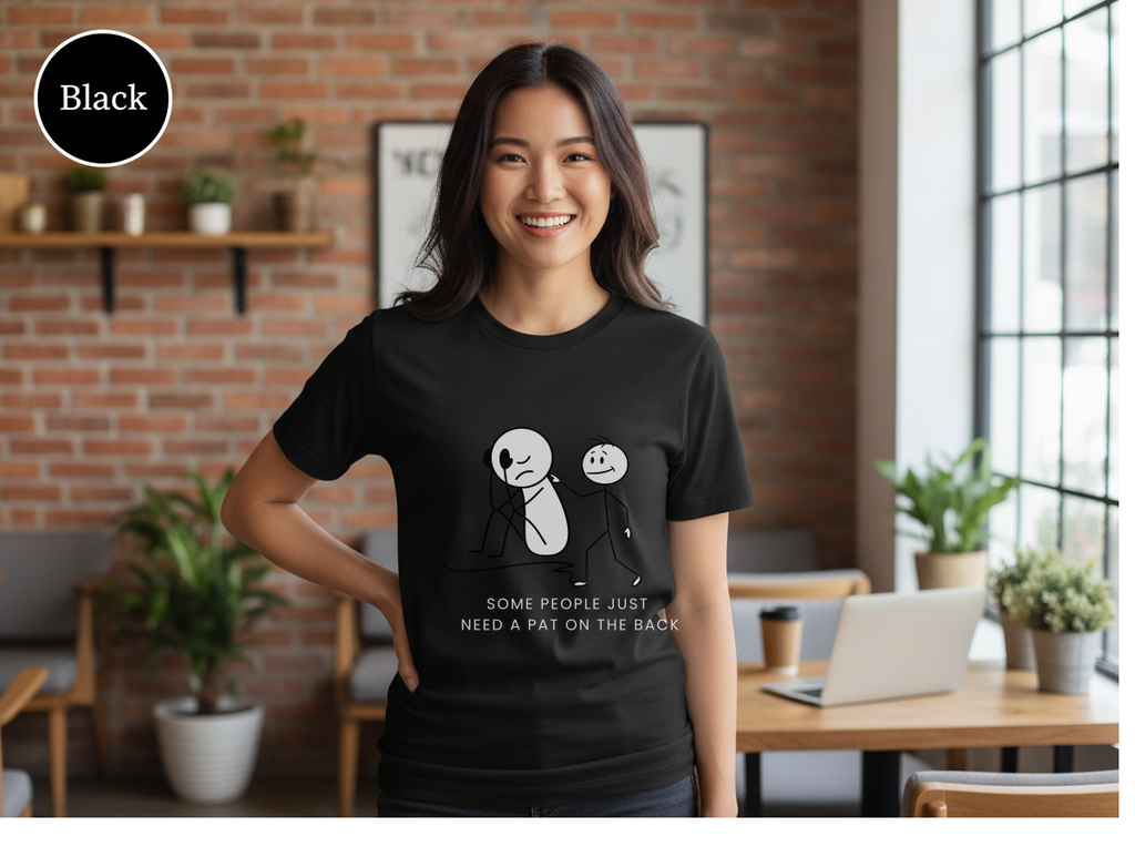 Unisex Heavy Cotton Some People Just Need a Tap on the Back Shirt, Funny Raccoon Shirt, Sarcastic Quote T-Shirt, Dark Humor Tee, Unisex Gildan 5000 Graphic Tee, Coworker Gift, Meme Shirt on TeeUnisex Heavy Cotton Tee
