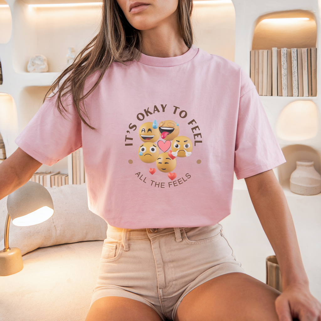 Its Okay Feel All The Feels Tee | Mental Health Inspirational Shirt | Unisex Graphic Tee