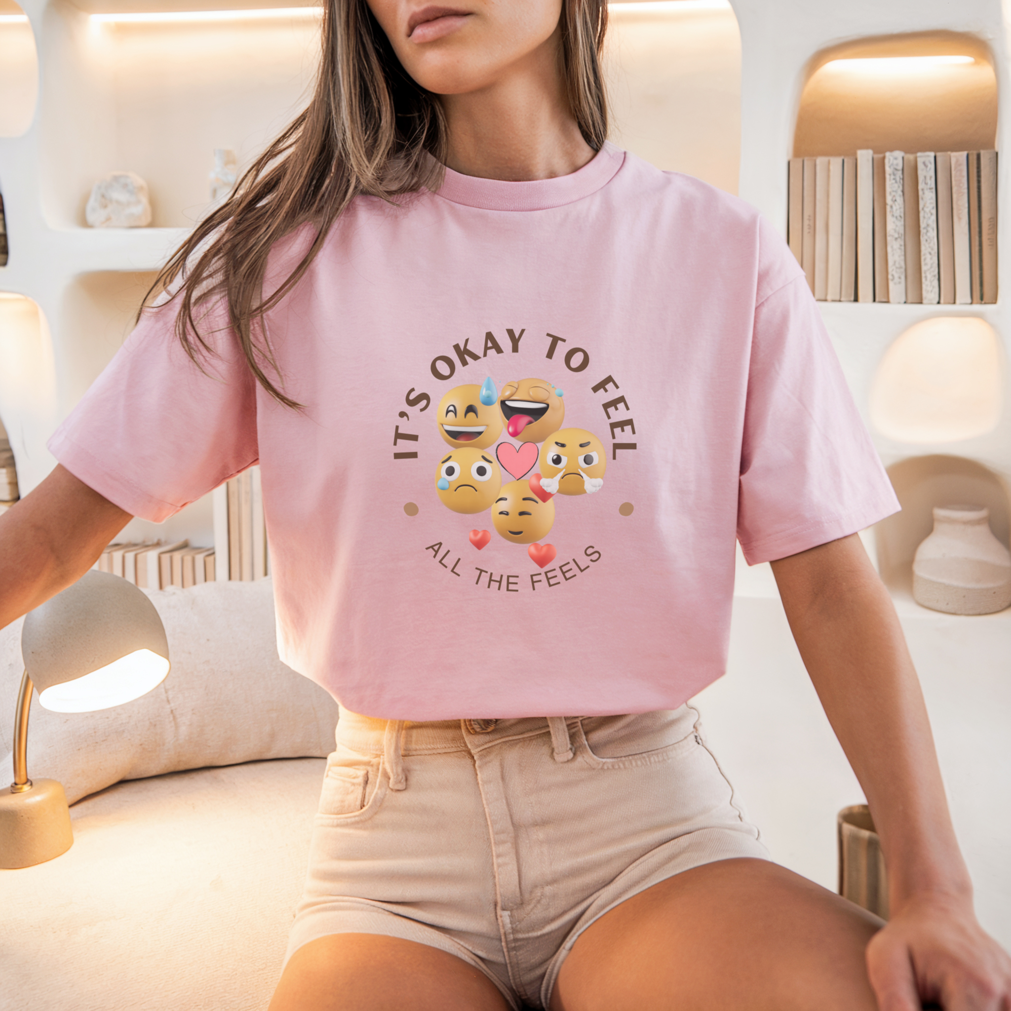 Its Okay Feel All The Feels Tee | Mental Health Inspirational Shirt | Unisex Graphic Tee