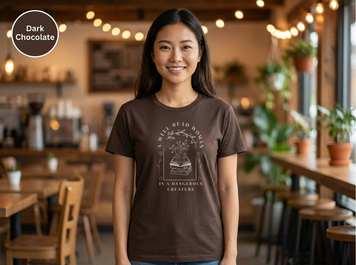 Well Read Woman Is a Dangerous Creature” Shirt – Book Lover Quote Tee, Cotton Tee