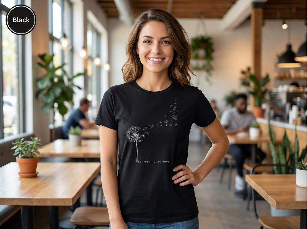 Confidence|Be Real Not Perfect Tee|Positive Mindset Shirt|Aesthetic Self Love Graphicex Heavy Cotton Tee
