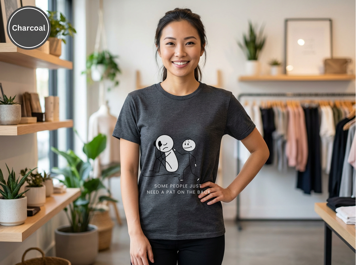 Unisex Heavy Cotton Some People Just Need a Tap on the Back Shirt, Funny Raccoon Shirt, Sarcastic Quote T-Shirt, Dark Humor Tee, Unisex Gildan 5000 Graphic Tee, Coworker Gift, Meme Shirt on TeeUnisex Heavy Cotton Tee