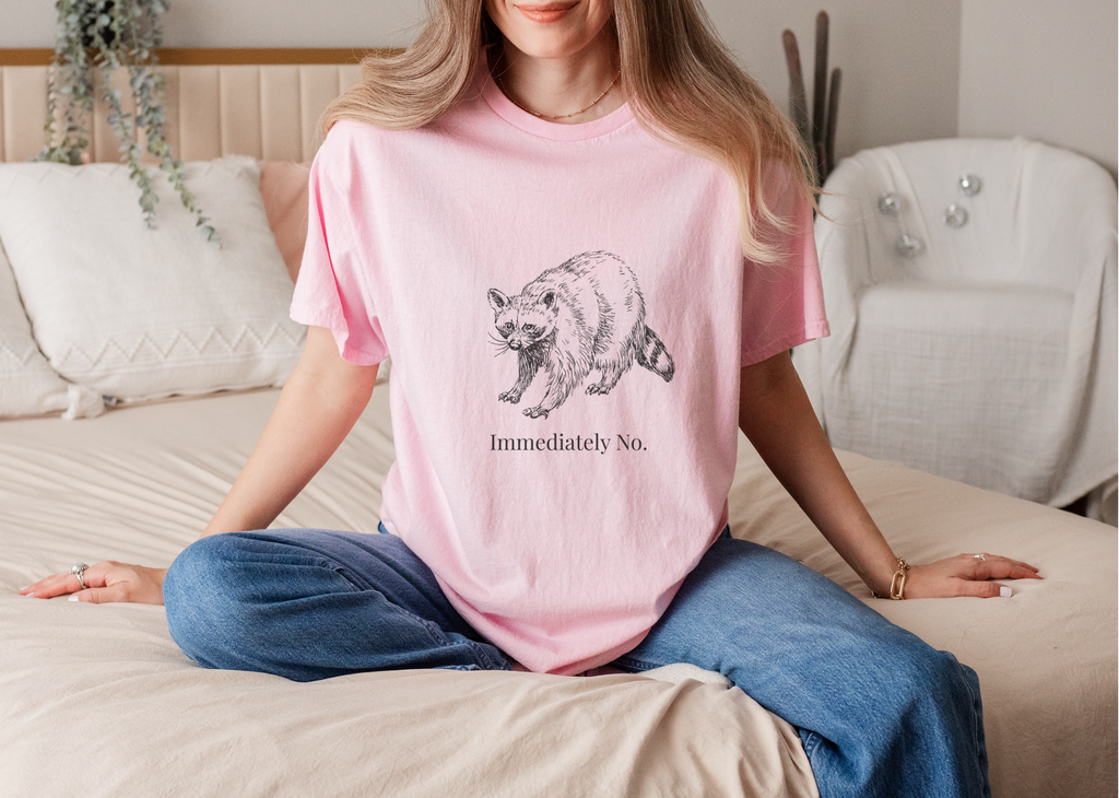 Boundaries| Immediately No Raccoon T-Shirt | Funny Sarcastic Tee | Gildan 5000 Unisex Graphic Shirt