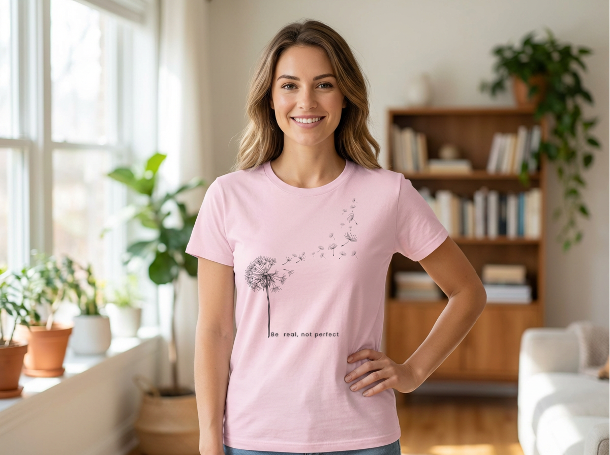 Confidence|Be Real Not Perfect Tee|Positive Mindset Shirt|Aesthetic Self Love Graphic