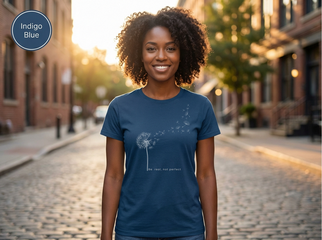 Confidence|Be Real Not Perfect Tee|Positive Mindset Shirt|Aesthetic Self Love Graphicex Heavy Cotton Tee