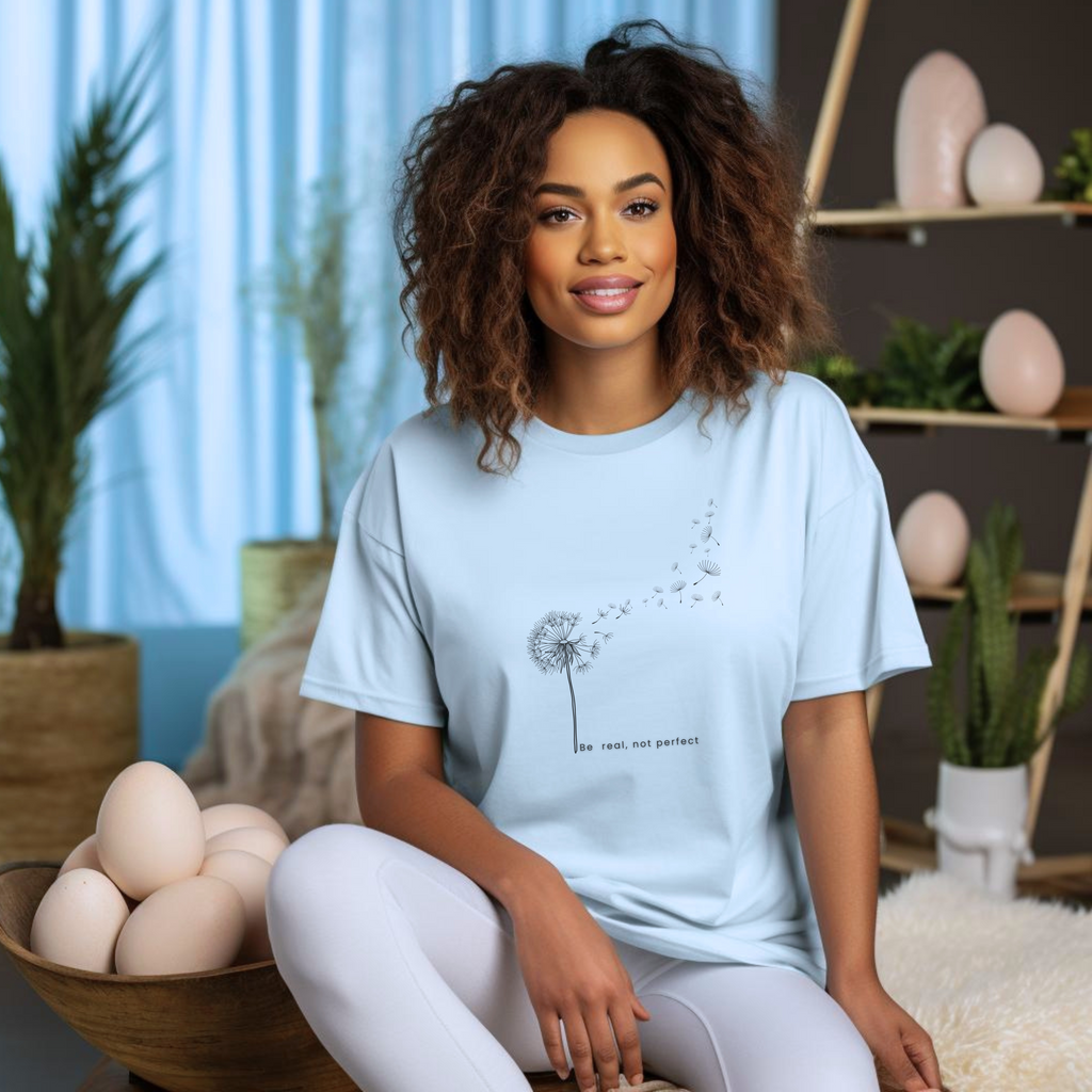 Confidence|Be Real Not Perfect Tee|Positive Mindset Shirt|Aesthetic Self Love Graphic