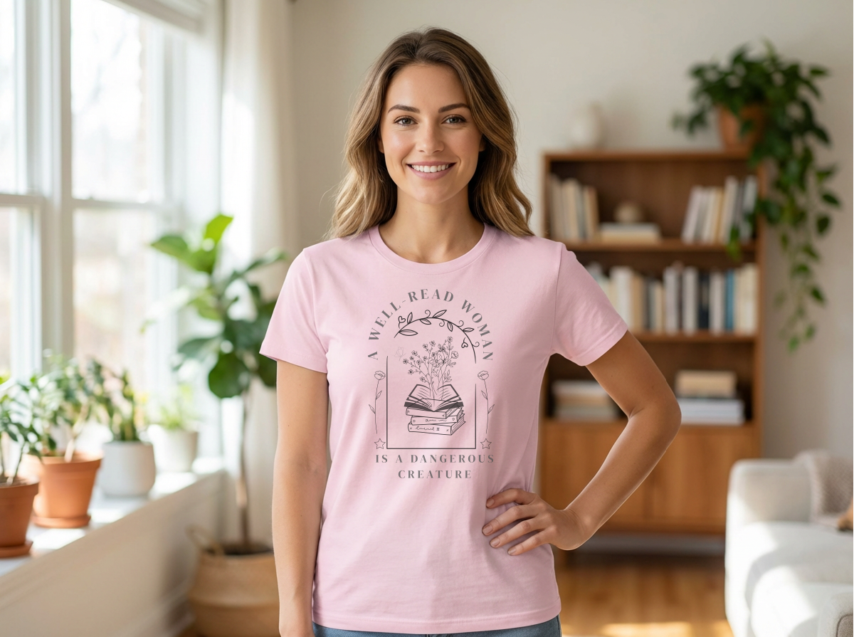 Well Read Woman Is a Dangerous Creature” Shirt – Book Lover Quote Tee, Cotton Tee
