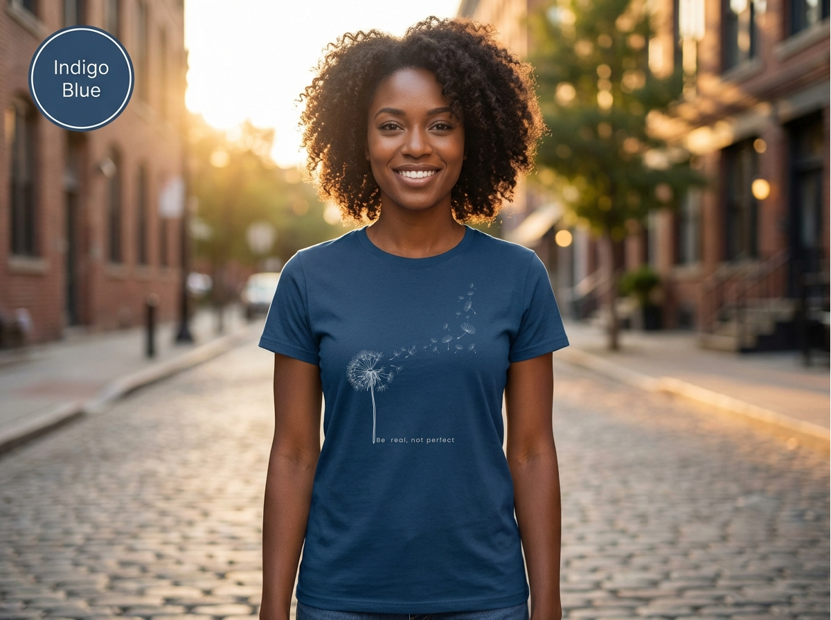 Confidence|Be Real Not Perfect Tee|Positive Mindset Shirt|Aesthetic Self Love Graphicex Heavy Cotton Tee