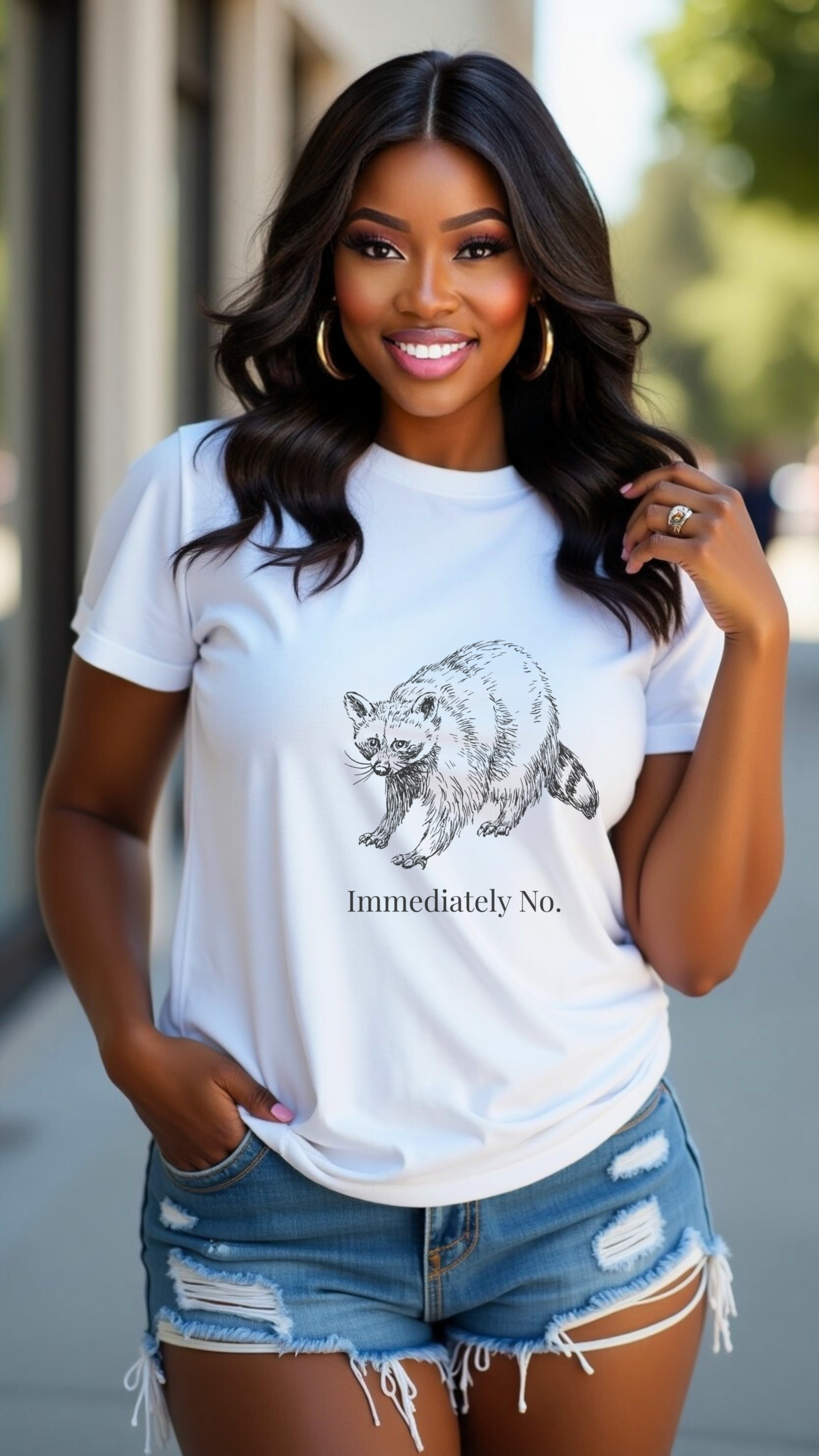Boundaries| Immediately No Raccoon T-Shirt | Funny Sarcastic Tee | Gildan 5000 Unisex Graphic Shirt