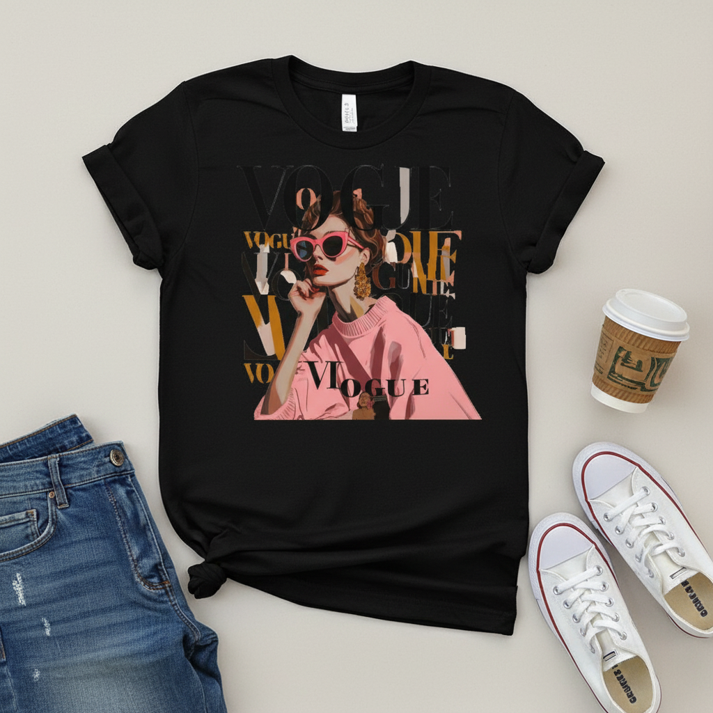 Retro “Vogue” Unisex Classic Tee – Vintage Streetwear Graphic T-Shirt | Confidently Her