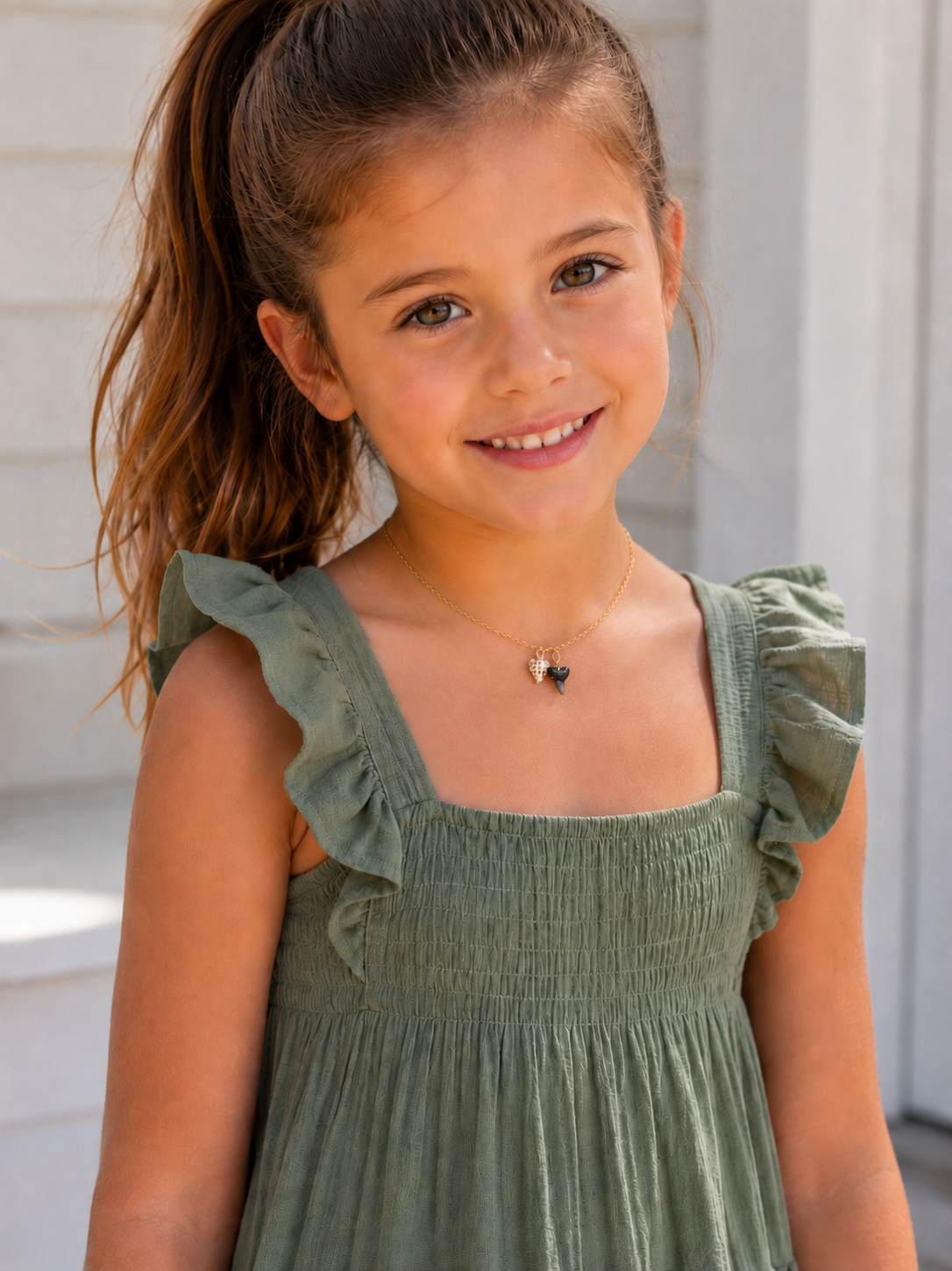 Her First Fossil — Dainty Fossil Shark Tooth Necklace