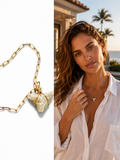 Shark Tooth Necklace | Gold Paperclip Chain | Fossil Tooth Jewelry | Venice Florida | Handmade | 16 or 18 Inch