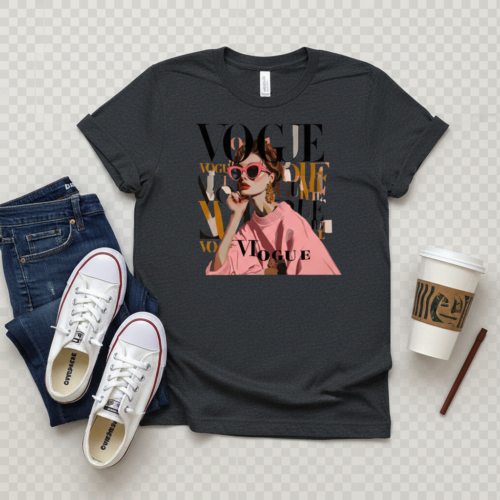 Retro “Vogue” Unisex Classic Tee – Vintage Streetwear Graphic T-Shirt | Confidently Her