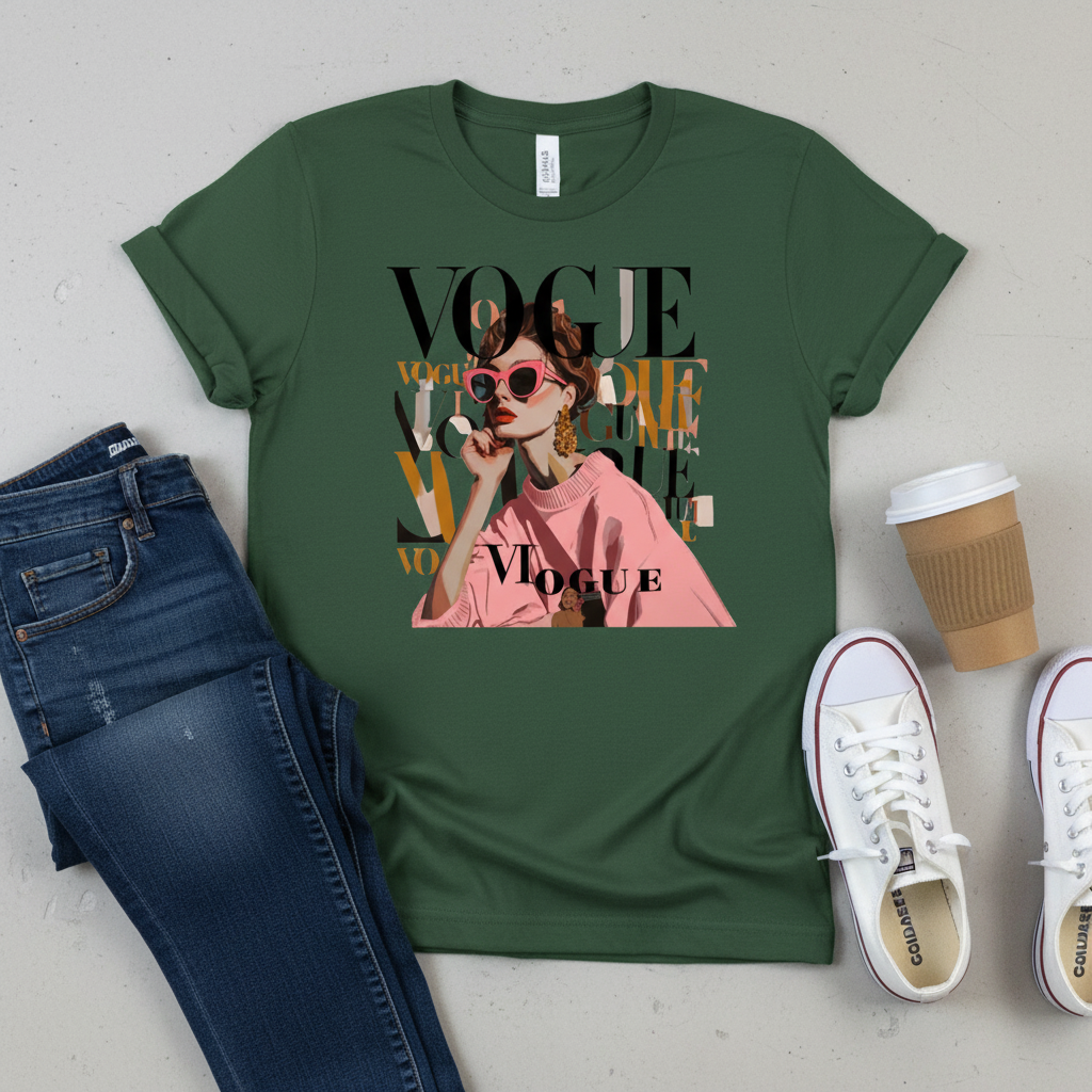 Retro “Vogue” Unisex Classic Tee – Vintage Streetwear Graphic T-Shirt | Confidently Her