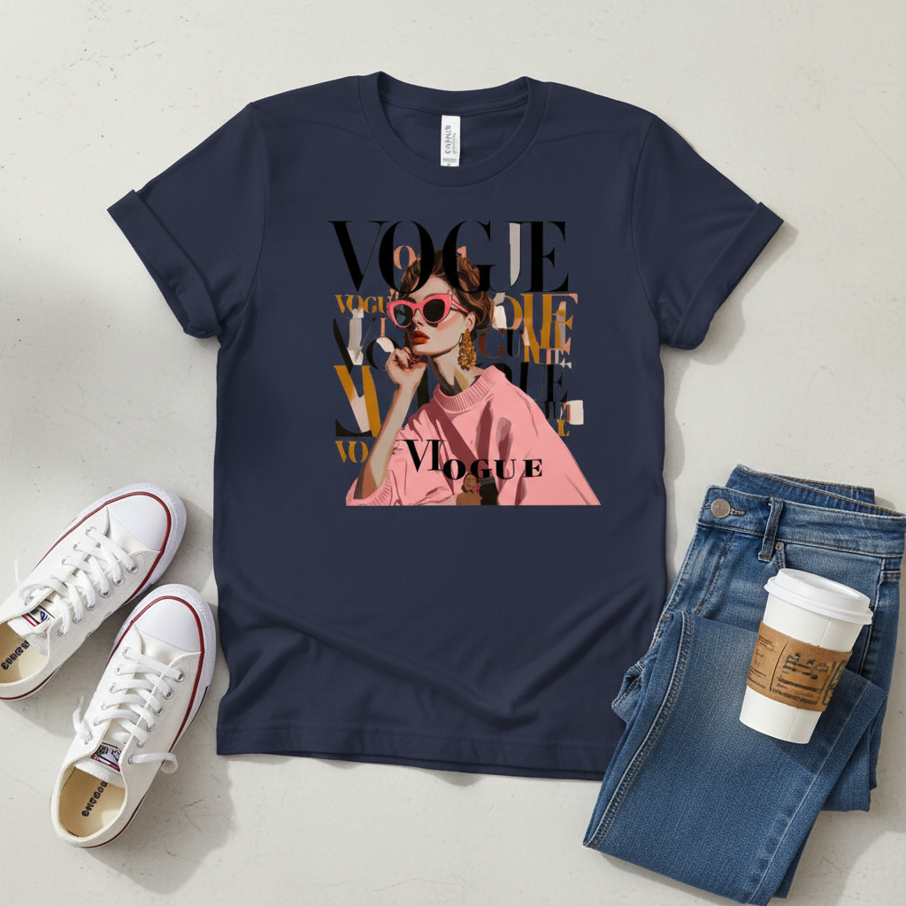 Retro “Vogue” Unisex Classic Tee – Vintage Streetwear Graphic T-Shirt | Confidently Her