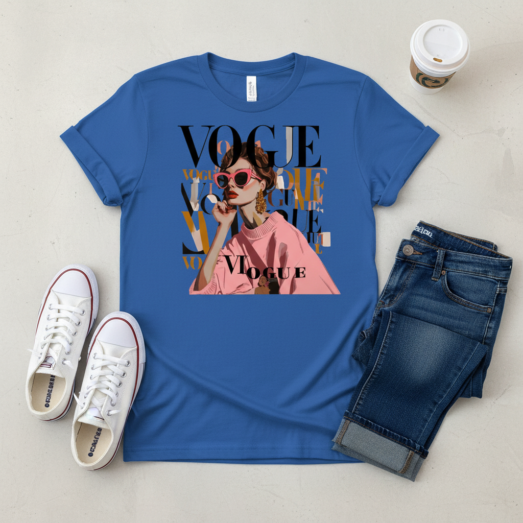 Retro “Vogue” Unisex Classic Tee – Vintage Streetwear Graphic T-Shirt | Confidently Her