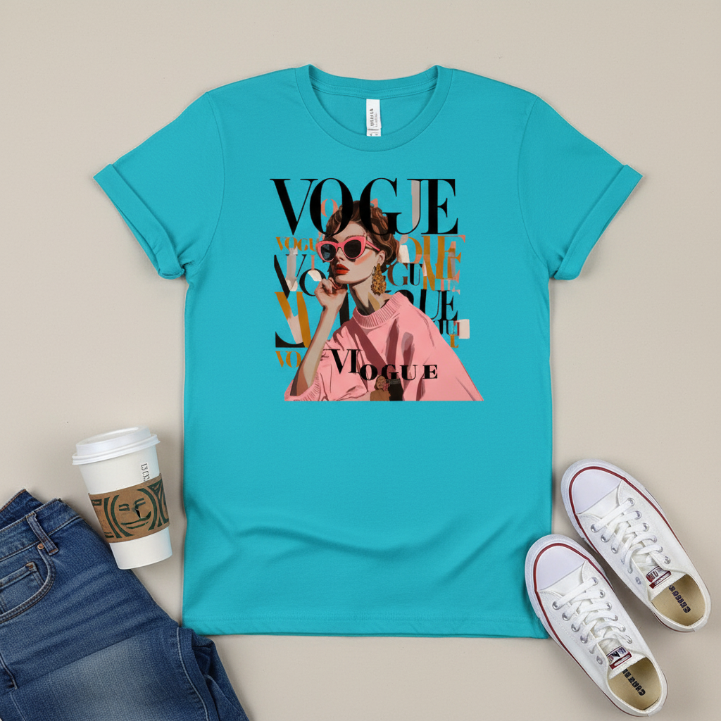 Retro “Vogue” Unisex Classic Tee – Vintage Streetwear Graphic T-Shirt | Confidently Her