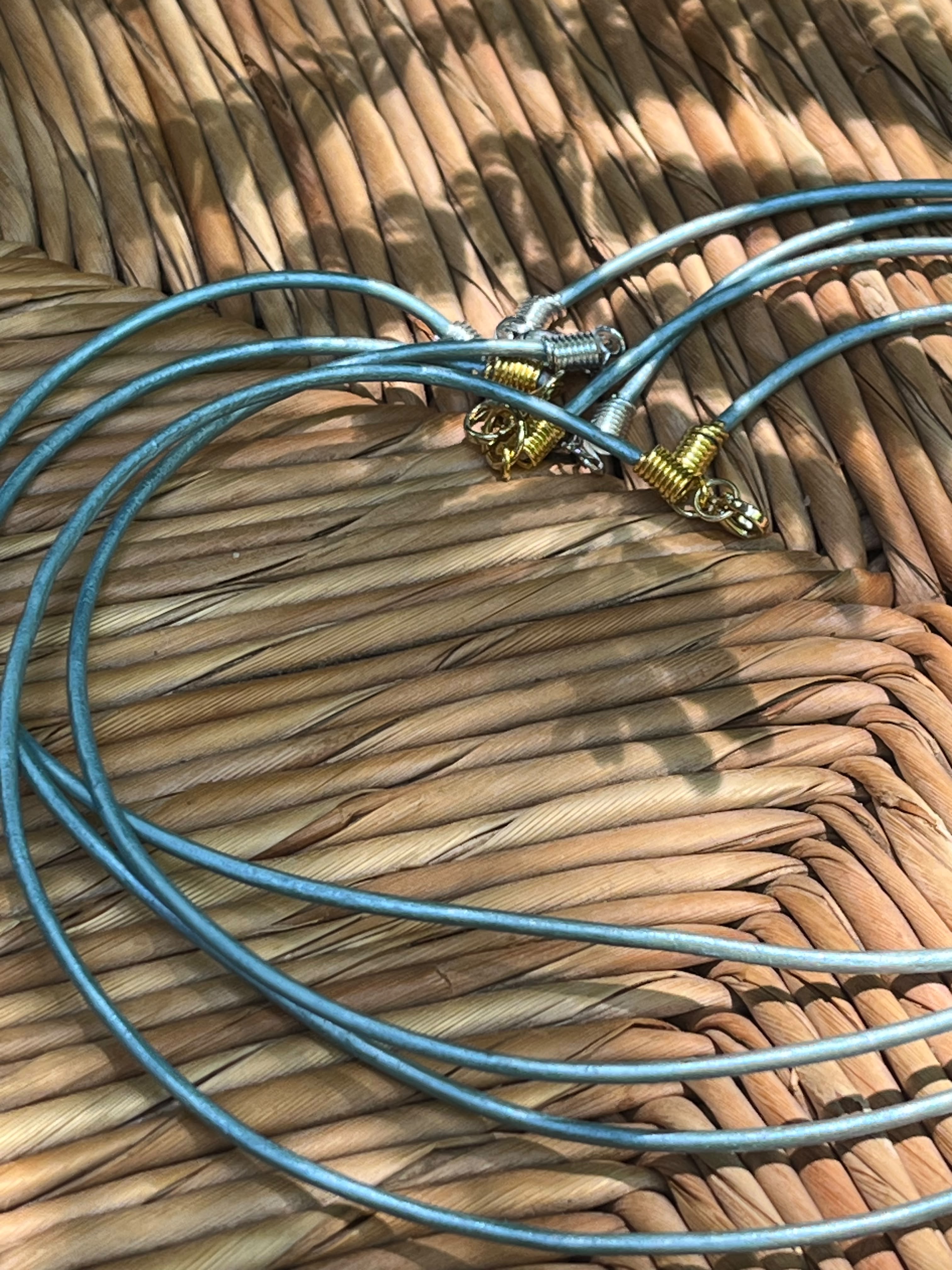 Shark Tooth Necklace | Turquoise Leather Cord | Fossil Tooth Jewelry | Venice Florida | Handmade | 16 or 18 Inch