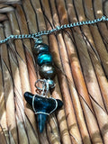 Beautifully Broken  Hastalis Fossil Shark Tooth & Morganite Necklace