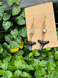 Luster & Lemon — Lemon Shark Tooth & Mother of Pearl Drop Earrings
