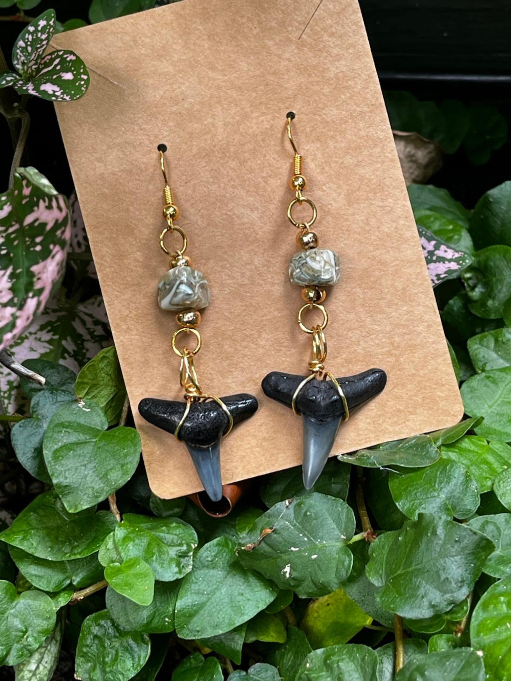Luster & Lemon — Lemon Shark Tooth & Mother of Pearl Drop Earrings