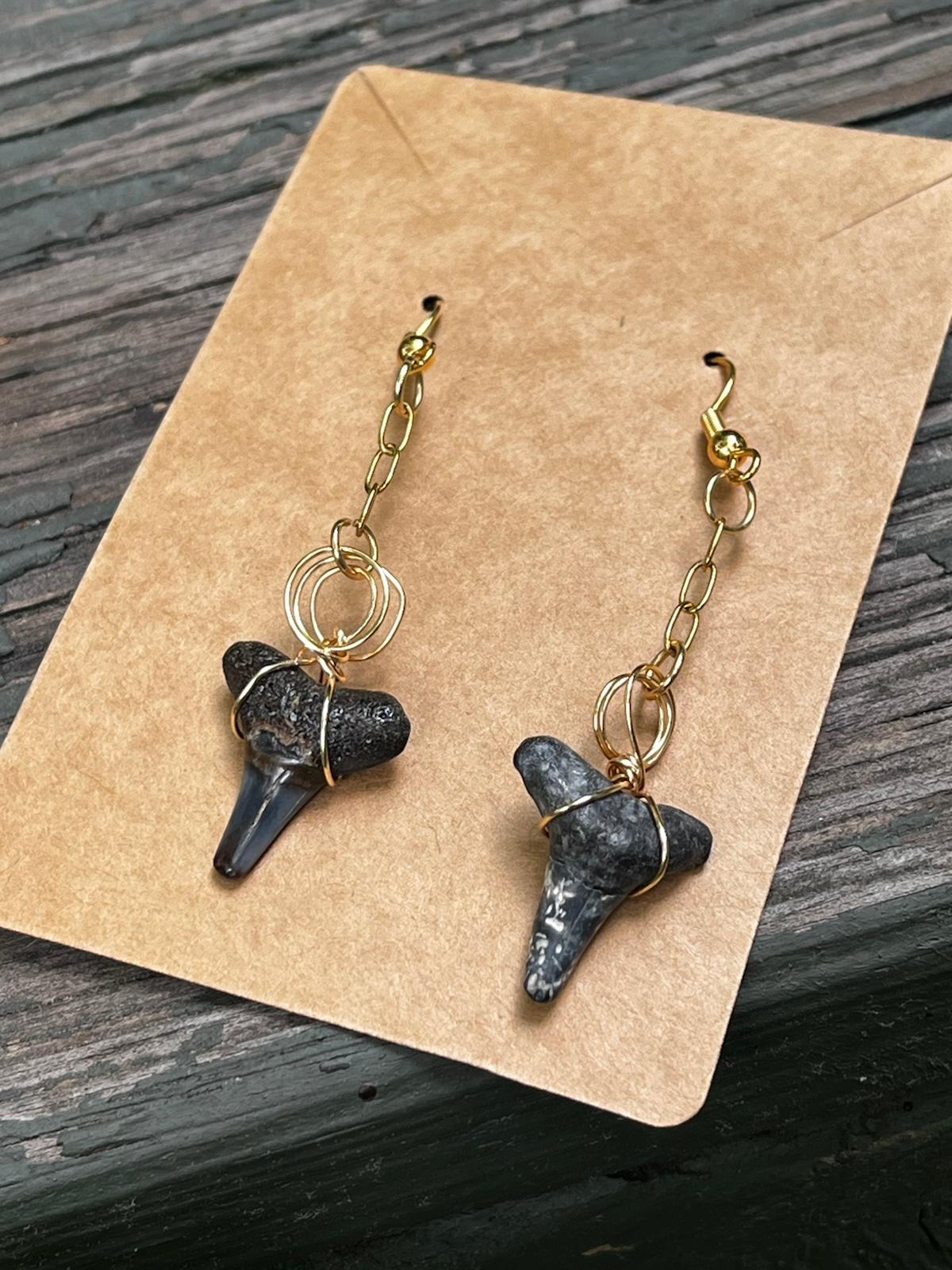Adrift — Shark Tooth Chain Drop Earrings