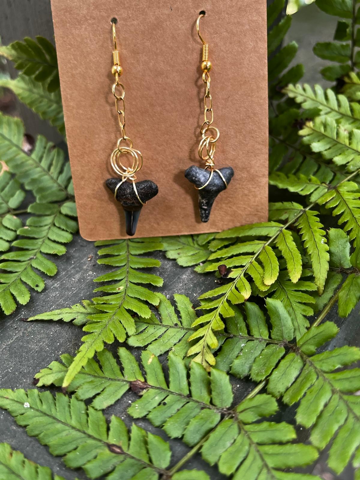 Adrift — Shark Tooth Chain Drop Earrings