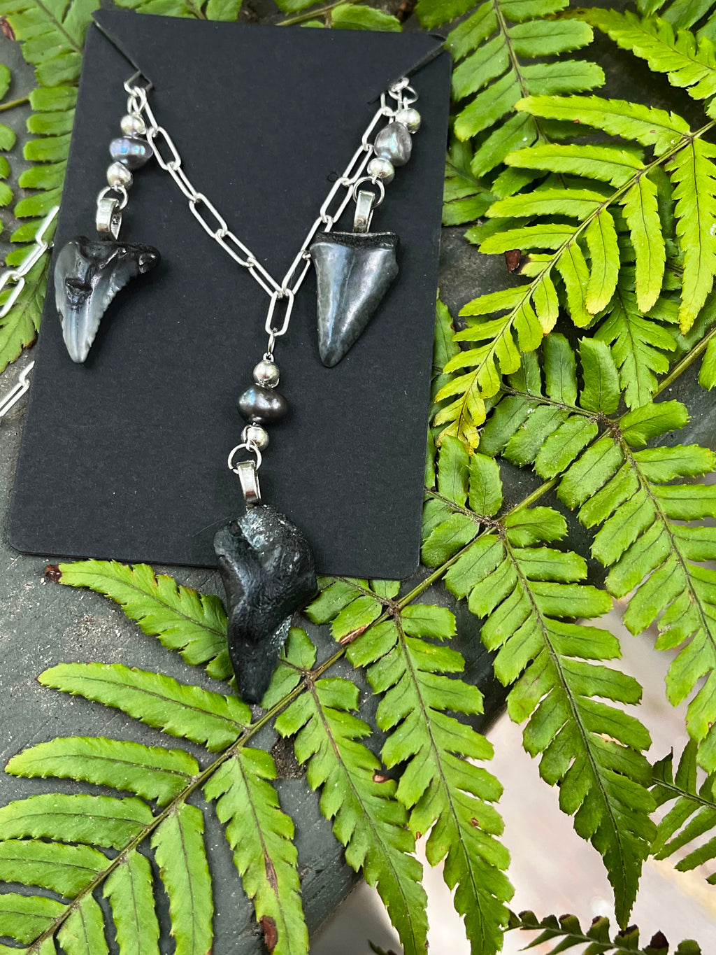 Undertow — Sterling Silver Triple Tooth Necklace, One of a Kind