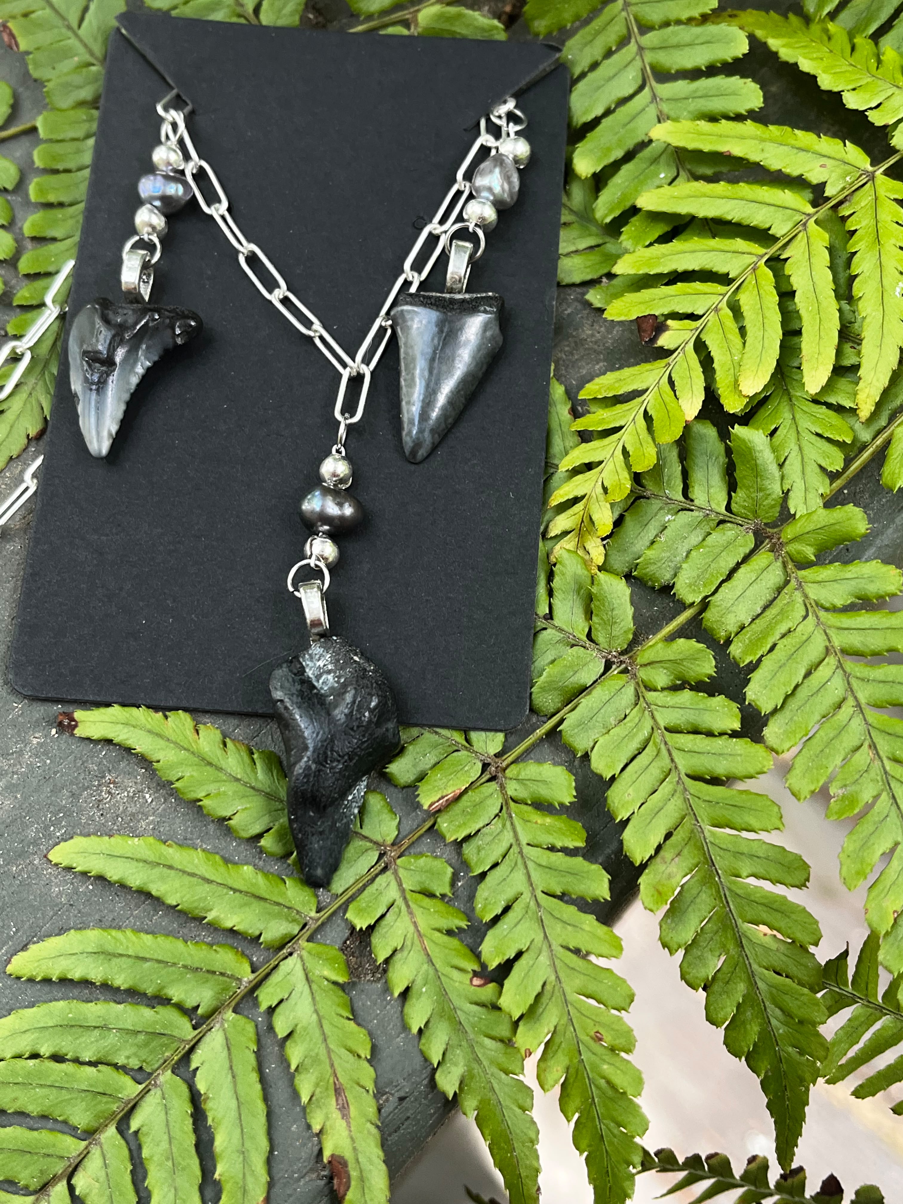 Undertow — Sterling Silver Triple Tooth Necklace, One of a Kind
