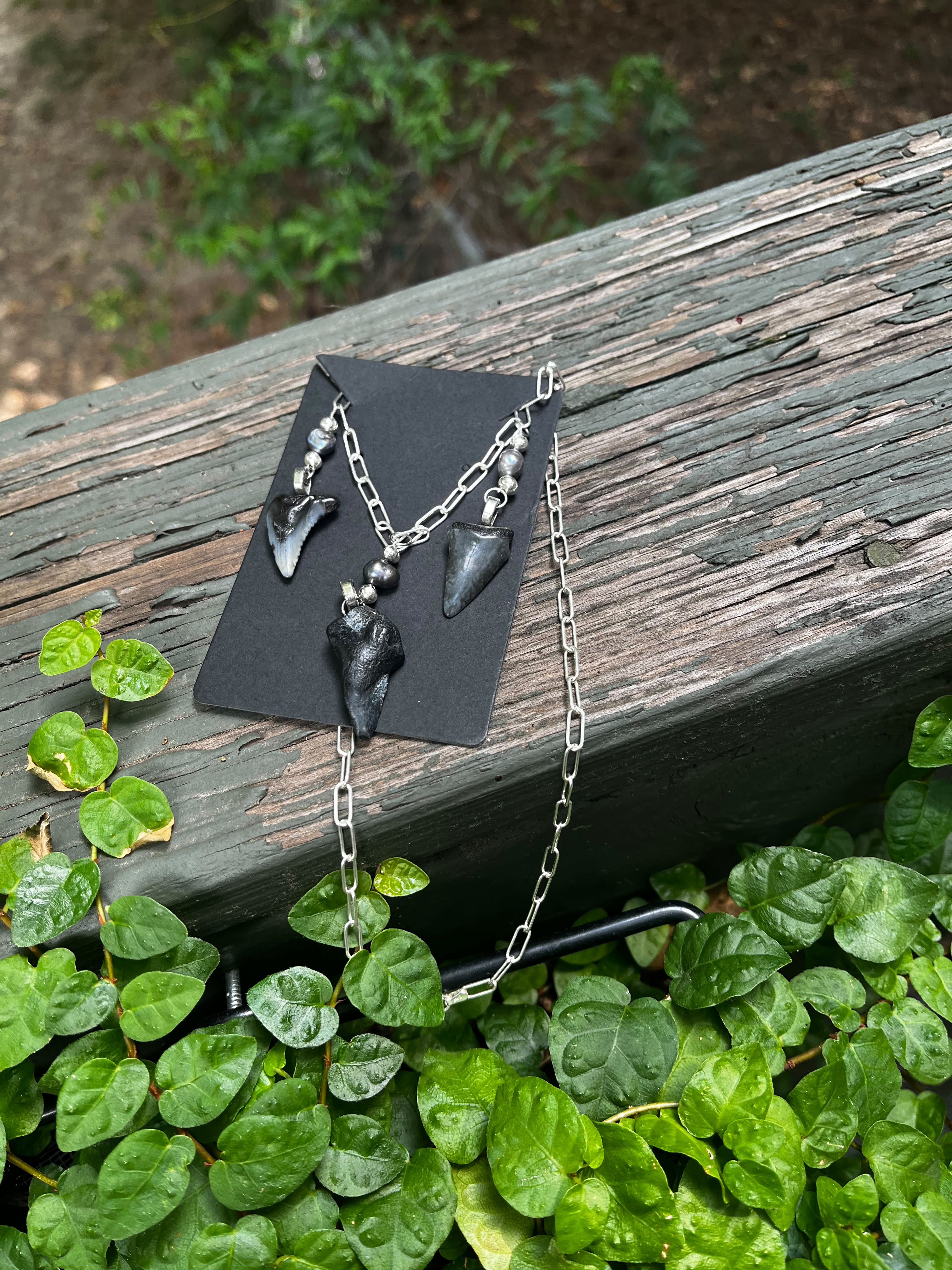 Undertow — Sterling Silver Triple Tooth Necklace, One of a Kind