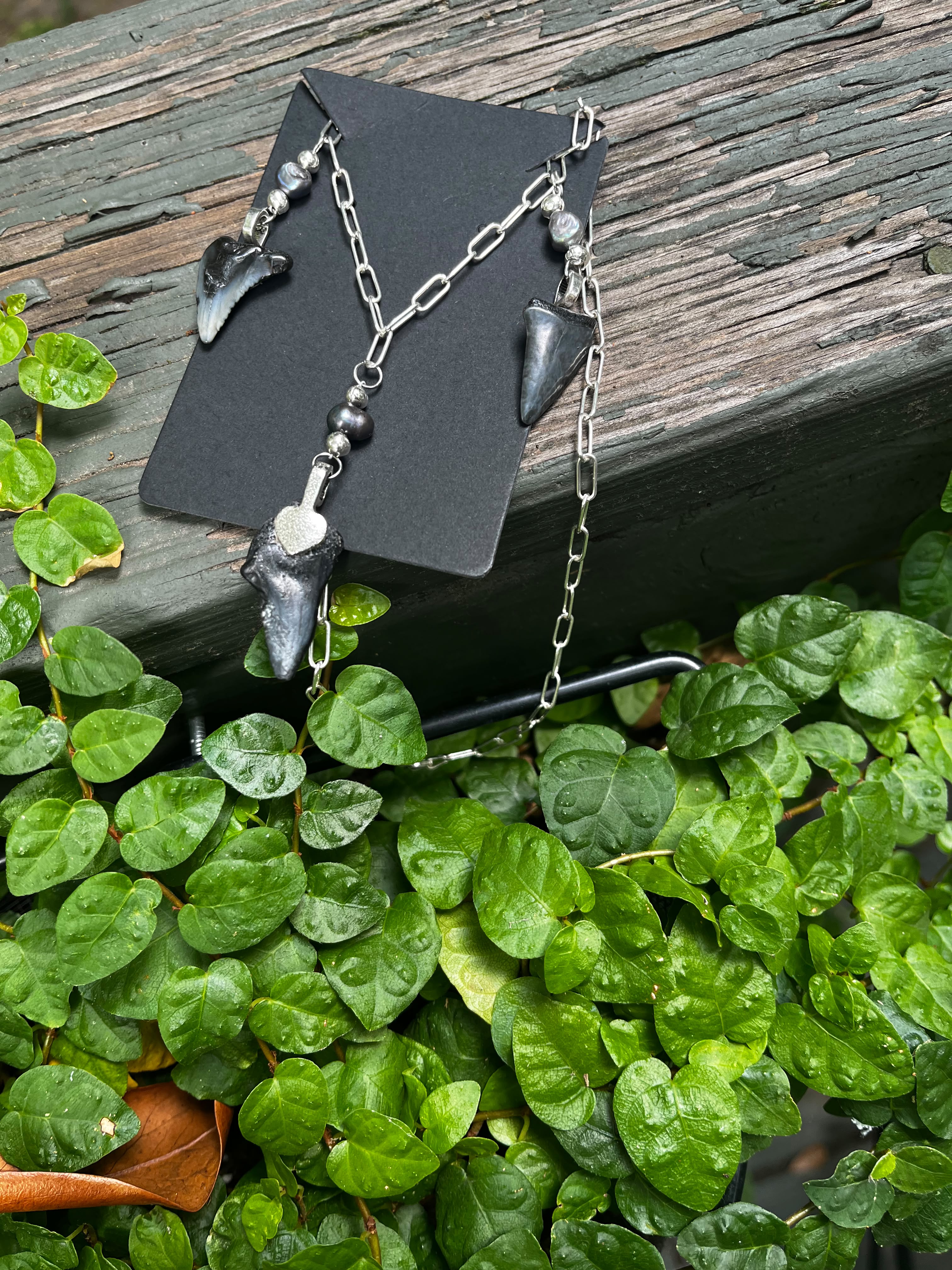 Undertow — Sterling Silver Triple Tooth Necklace, One of a Kind