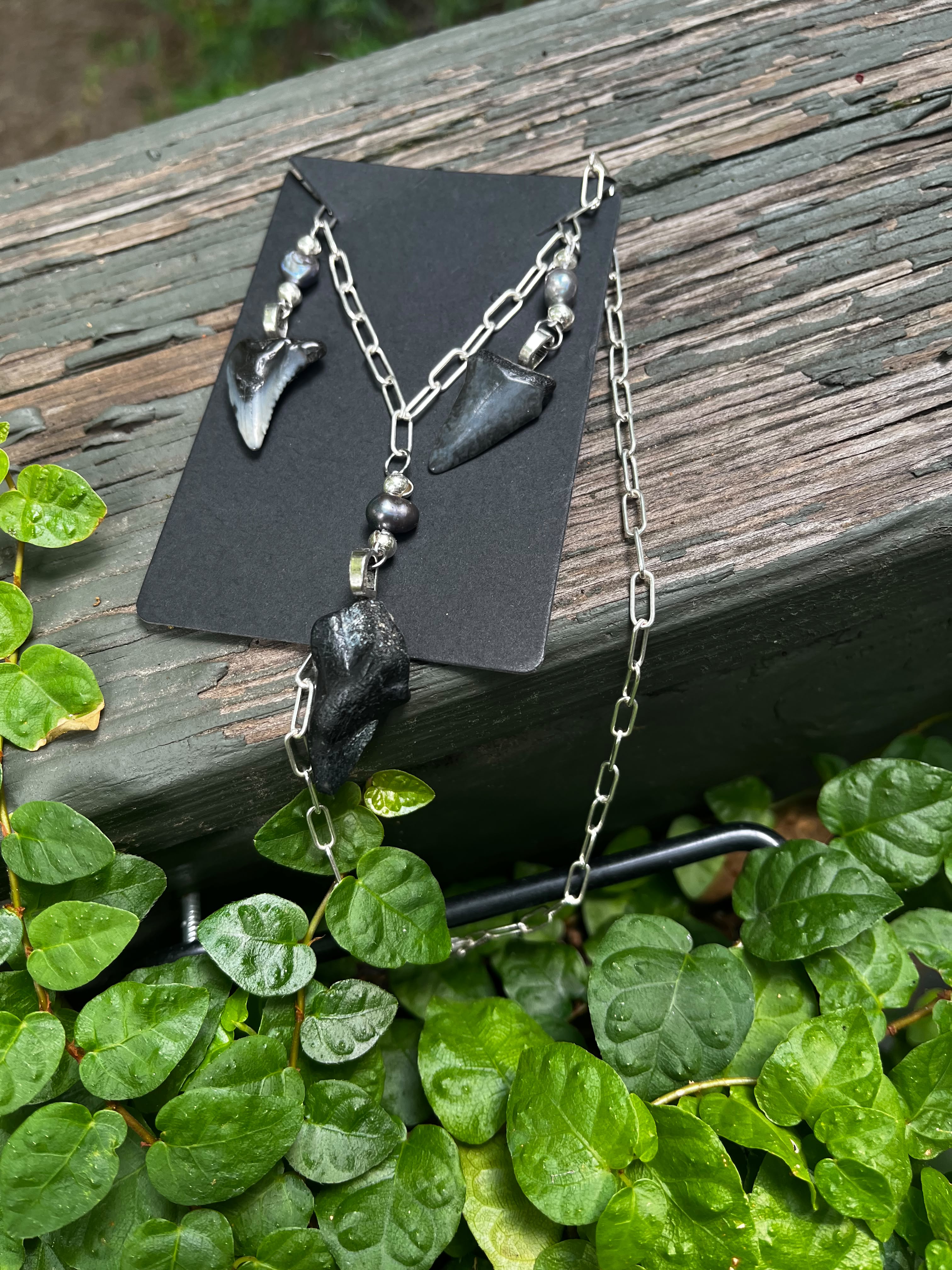 Undertow — Sterling Silver Triple Tooth Necklace, One of a Kind