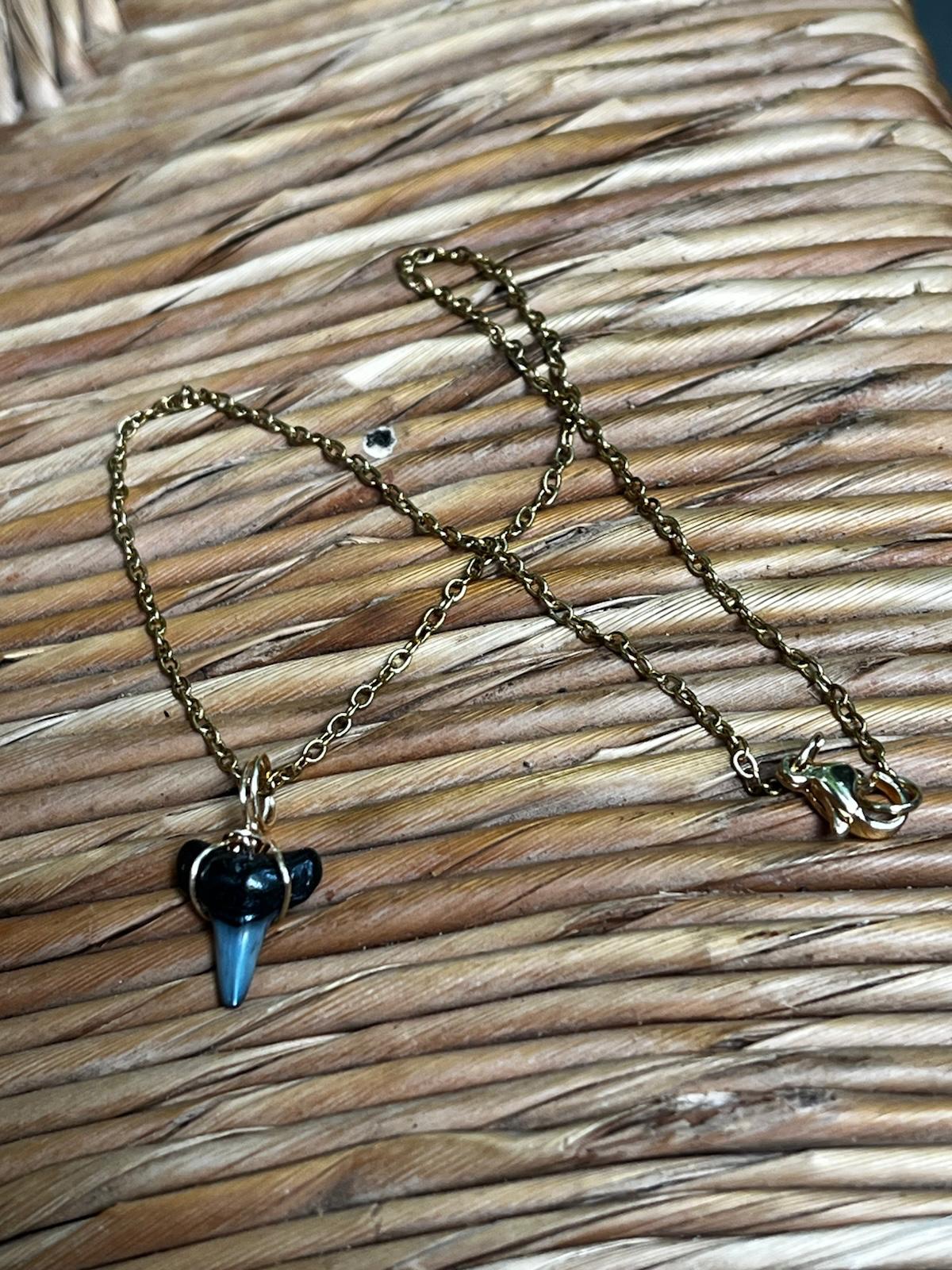 Her First Fossil — Dainty Fossil Shark Tooth Necklace