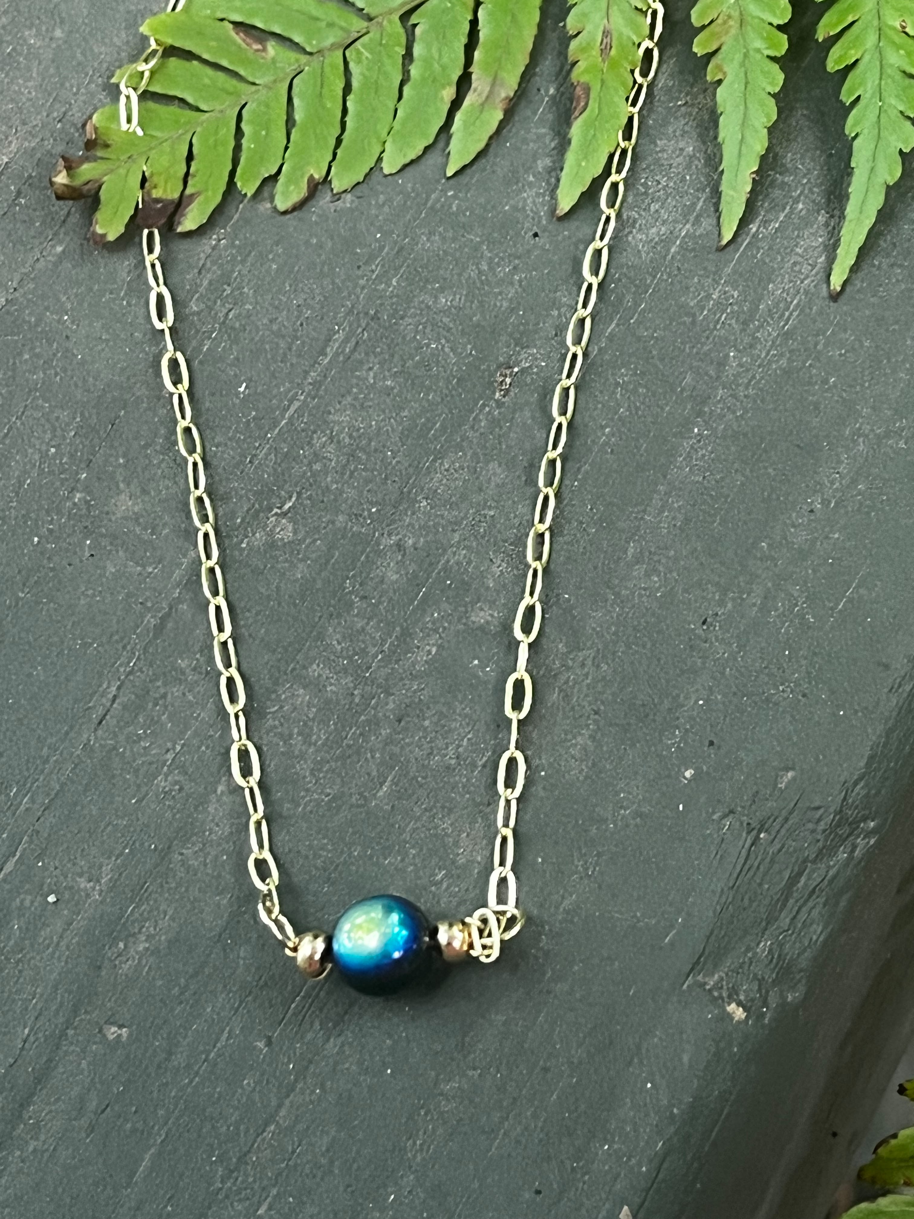 Deep Current — Ombre Glass Bead Layering Necklace