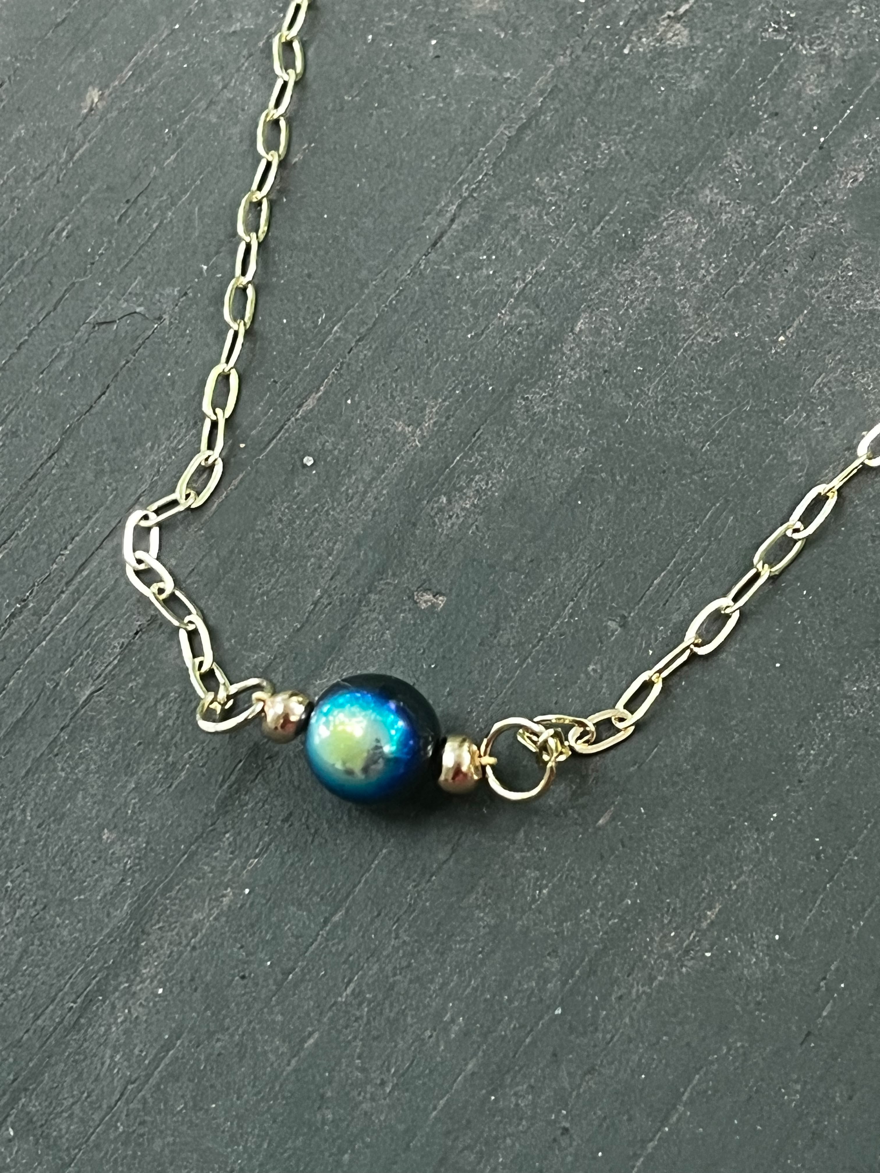 Deep Current — Ombre Glass Bead Layering Necklace