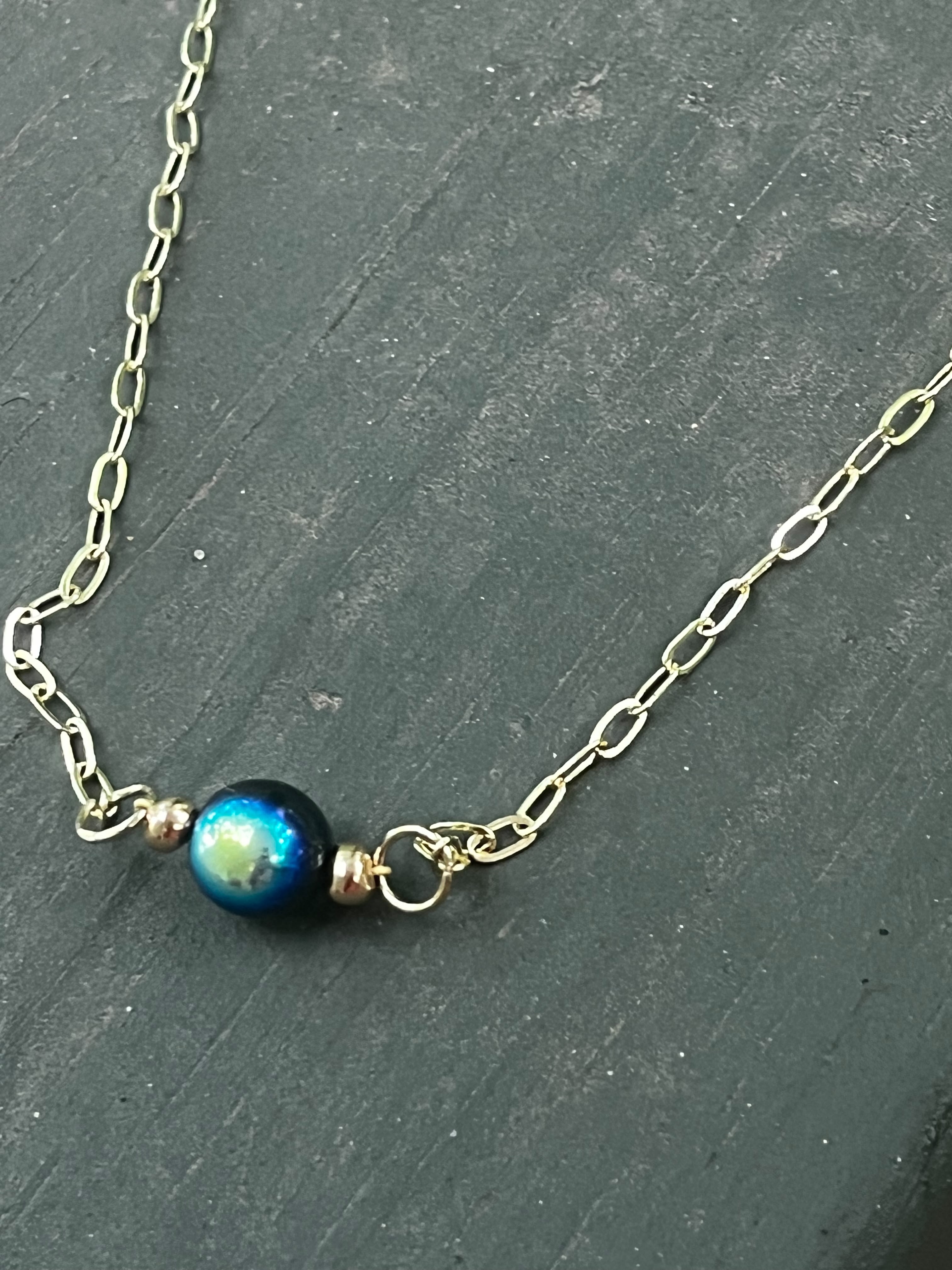 Deep Current — Ombre Glass Bead Layering Necklace