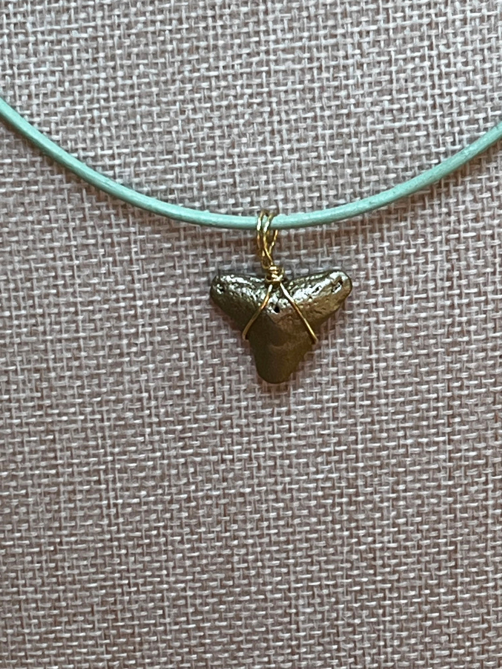 Shark Tooth Necklace | Turquoise Leather Cord | Fossil Tooth Jewelry | Venice Florida | Handmade | 16 or 18 Inch