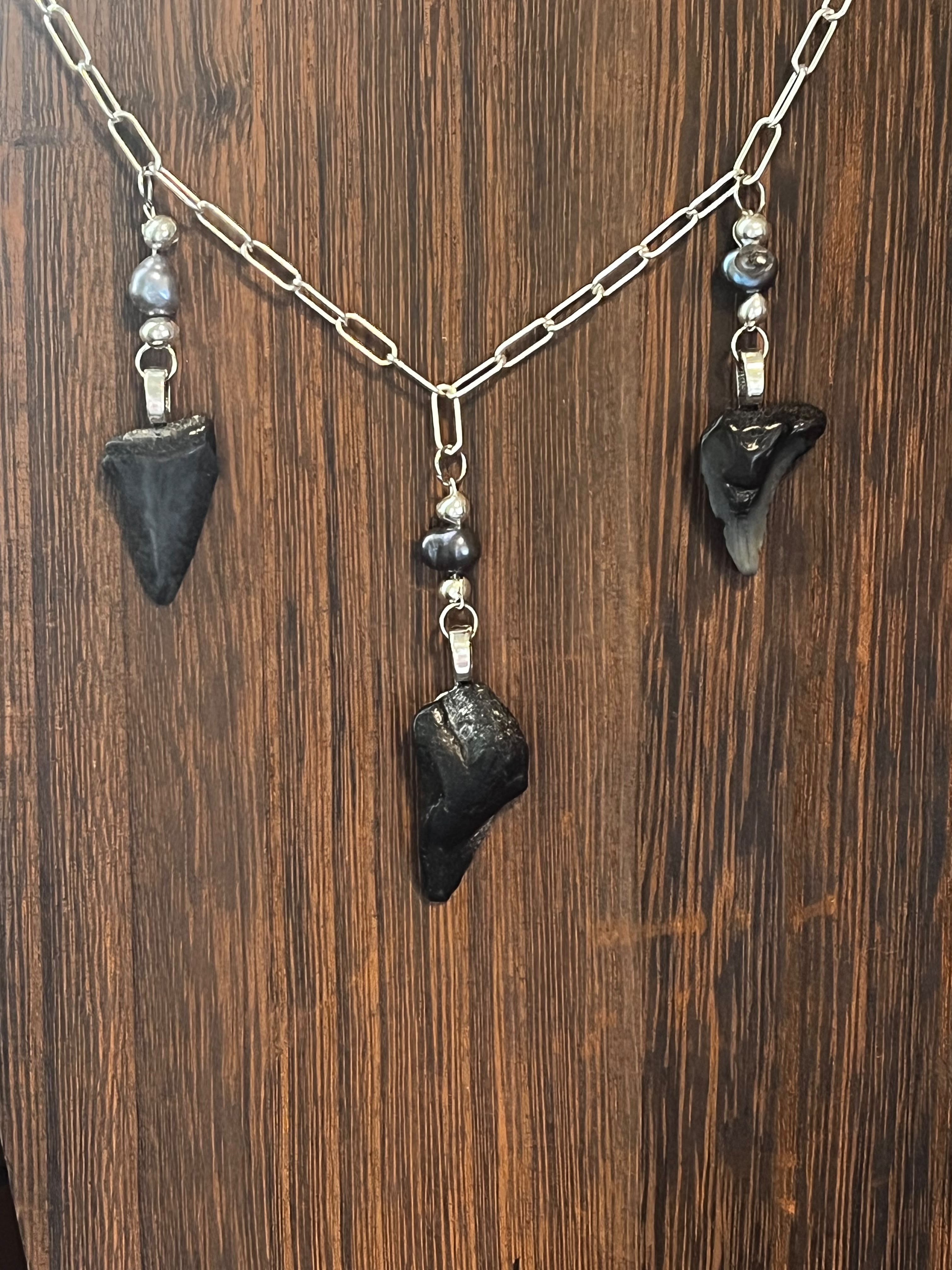 Undertow — Sterling Silver Triple Tooth Necklace, One of a Kind