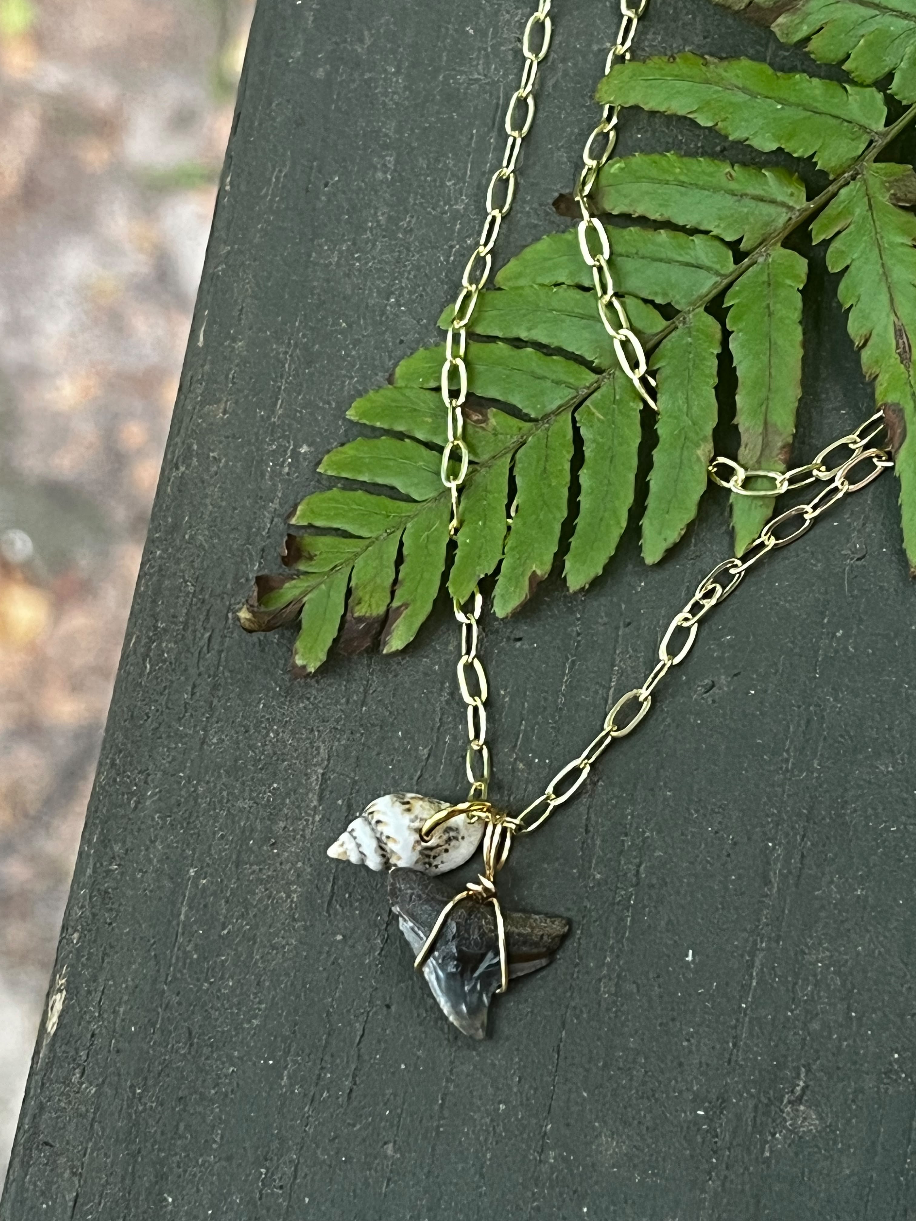 Her First Fossil — Dainty Fossil Shark Tooth Necklace