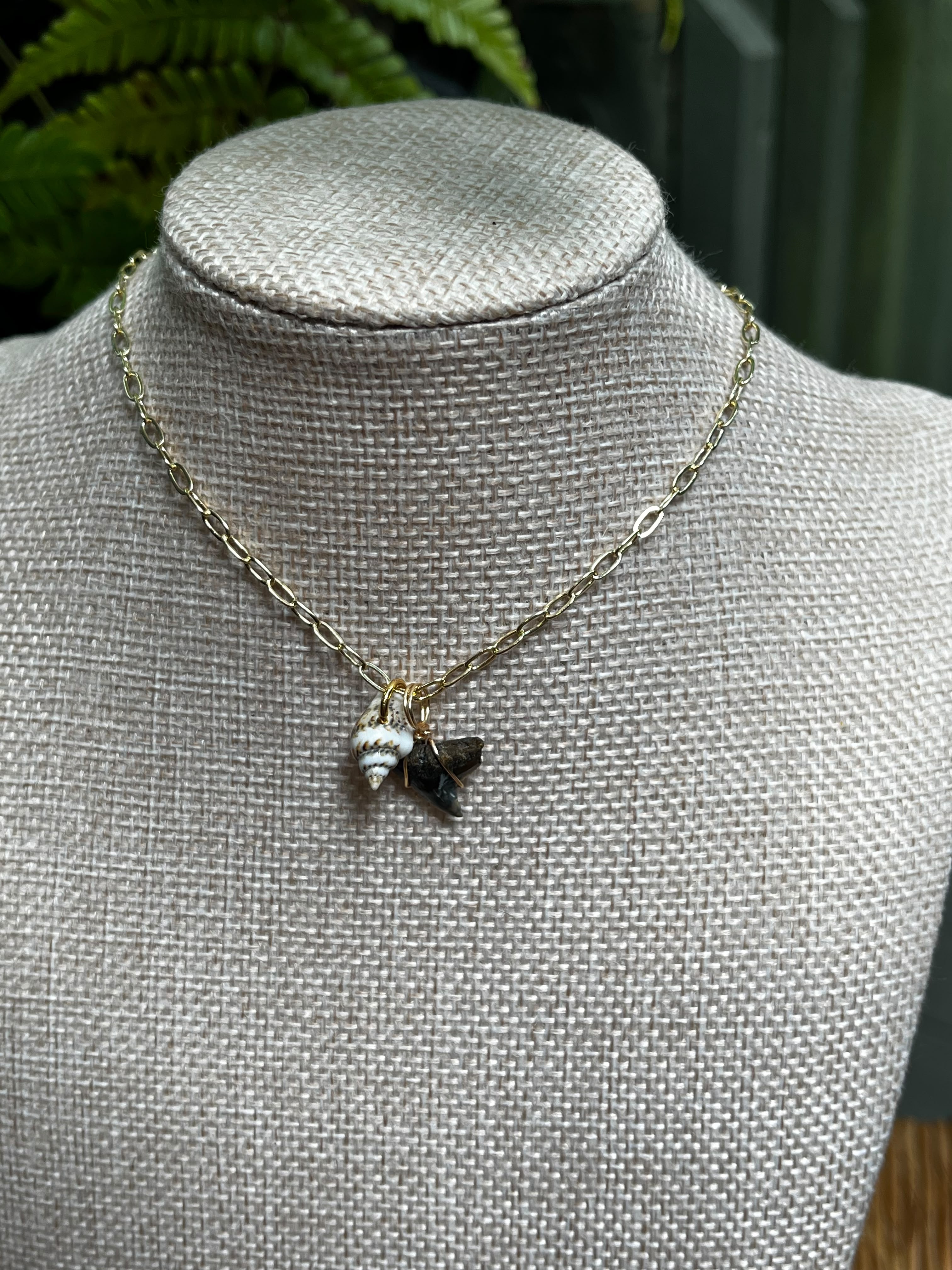 Her First Fossil — Dainty Fossil Shark Tooth Necklace