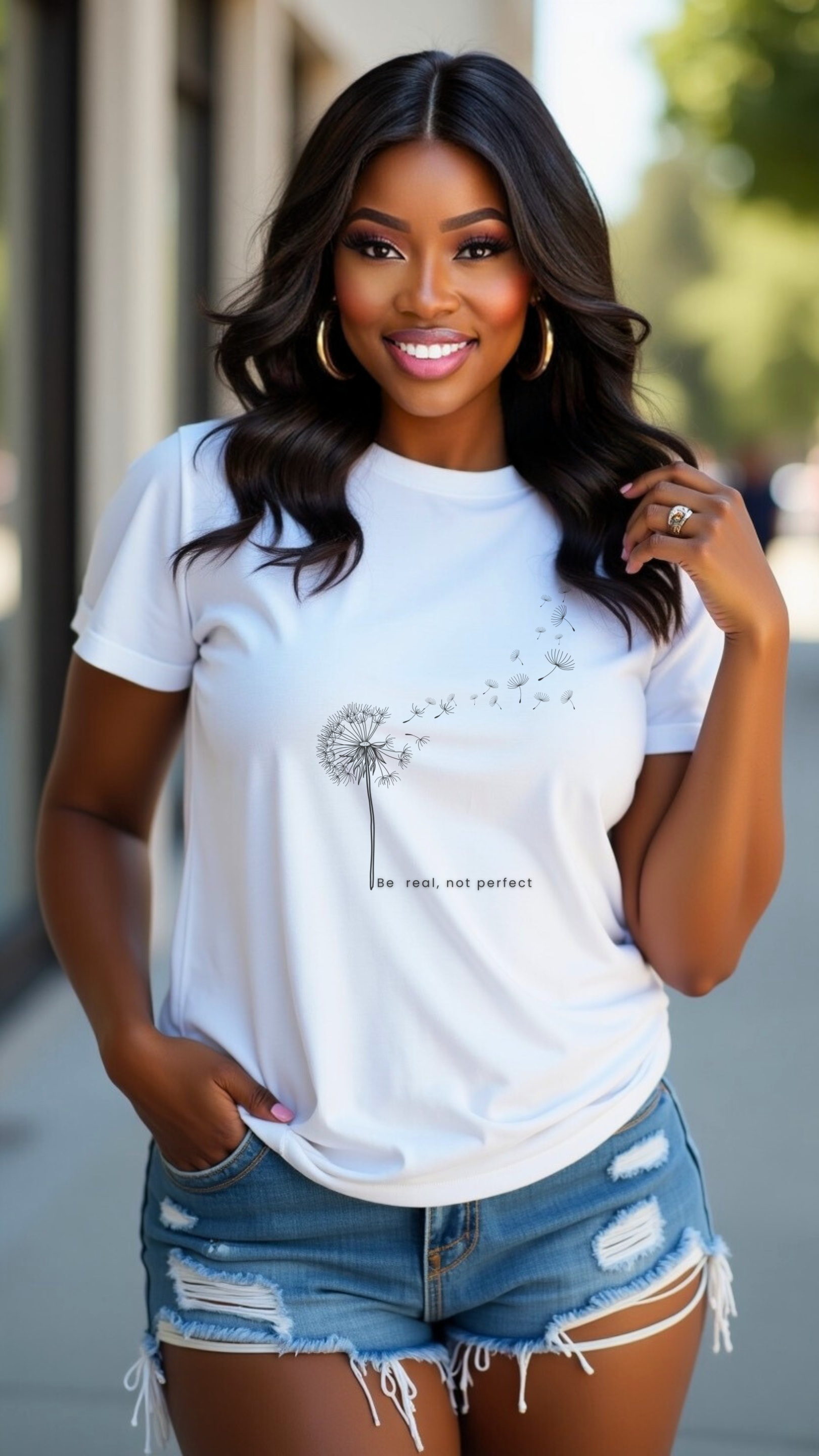 Confidence|Be Real Not Perfect Tee|Positive Mindset Shirt|Aesthetic Self Love Graphic