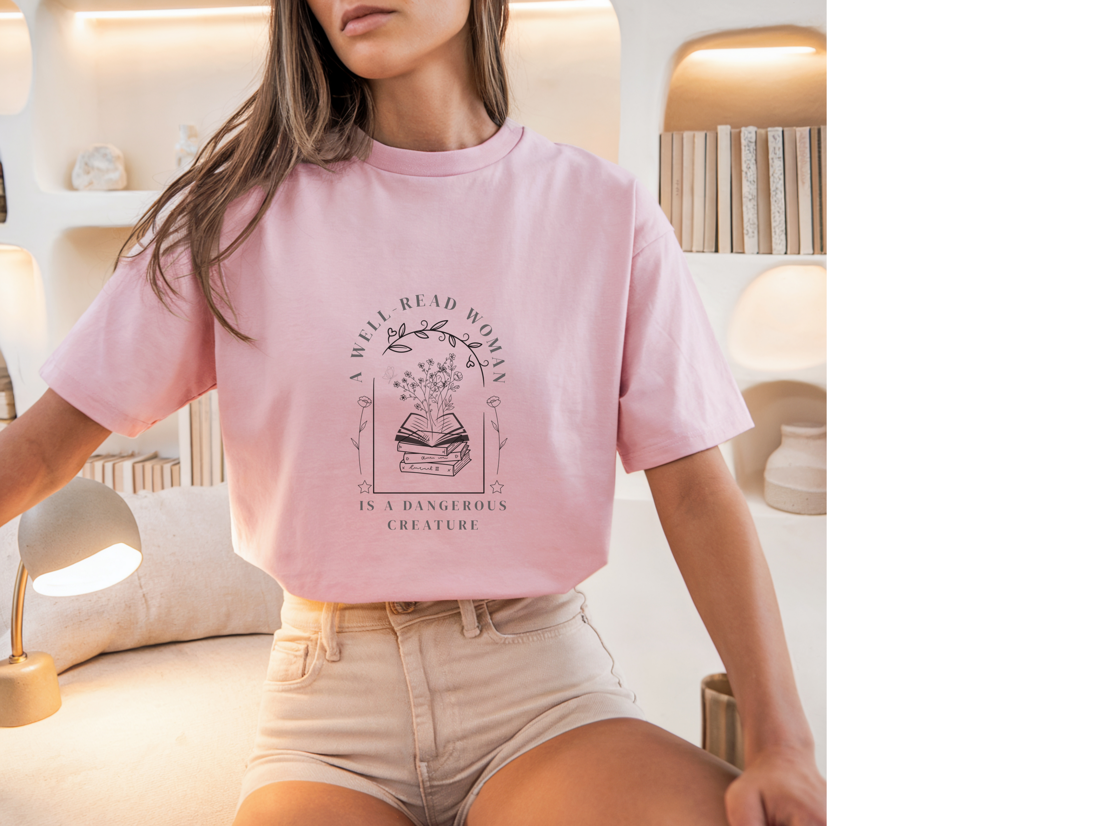 Well Read Woman Is a Dangerous Creature” Shirt – Book Lover Quote Tee, Cotton Tee
