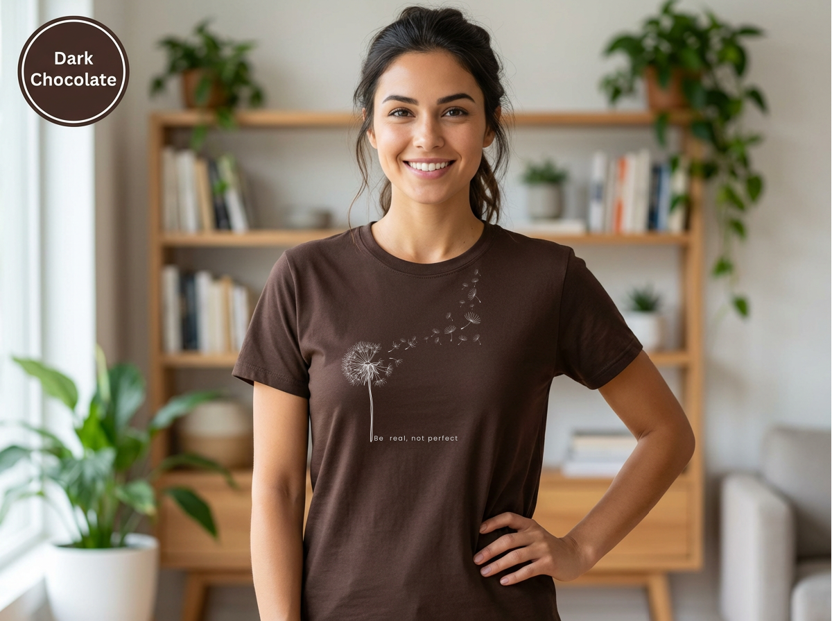 Confidence|Be Real Not Perfect Tee|Positive Mindset Shirt|Aesthetic Self Love Graphicex Heavy Cotton Tee