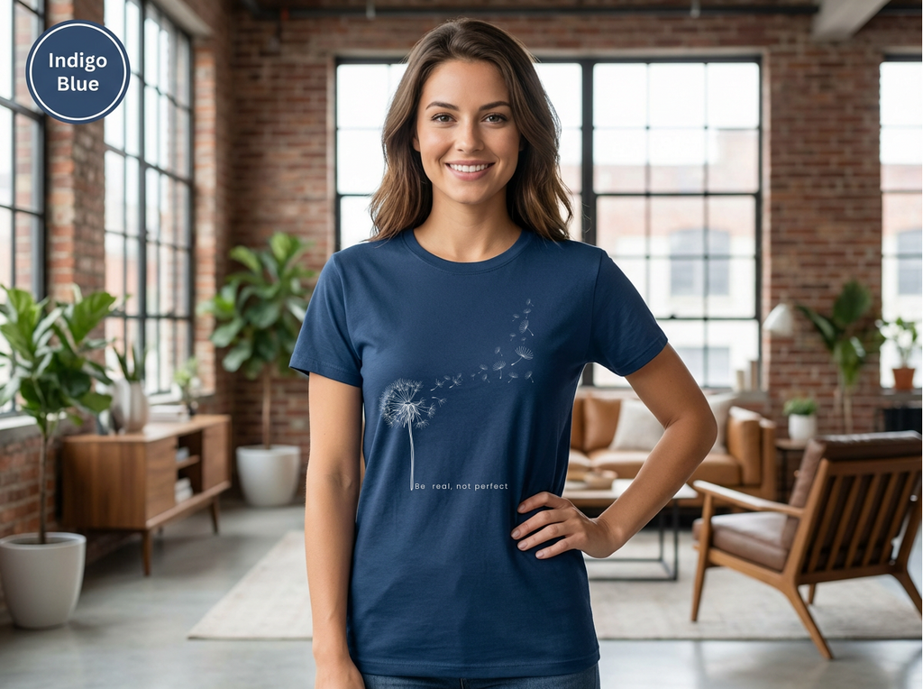 Confidence|Be Real Not Perfect Tee|Positive Mindset Shirt|Aesthetic Self Love Graphicex Heavy Cotton Tee