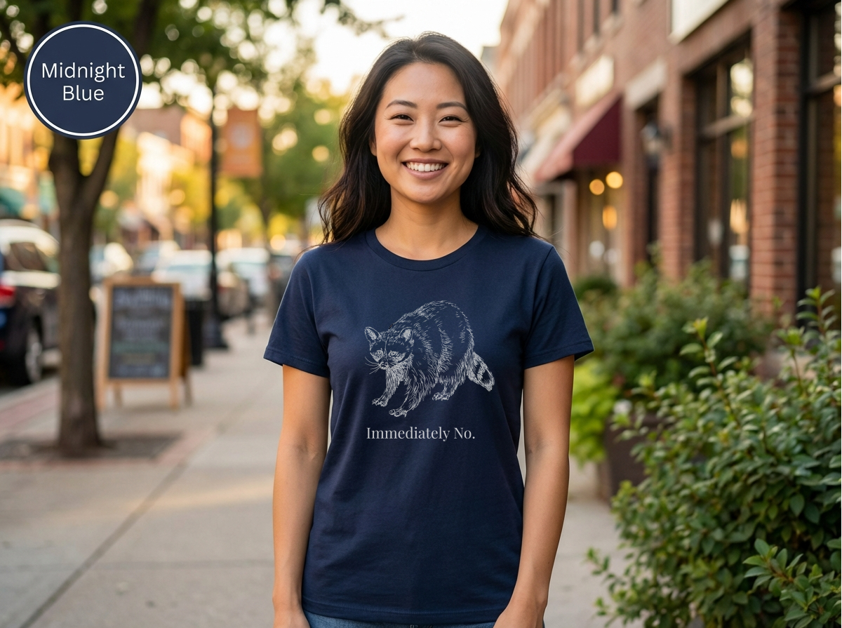 Immediately No Raccoon Shirt, Funny Boundary Setting T-Shirt, Confidence Quote Graphic Tee, Unisex Gildan 5000 Heavy Cotton, Gift for Her