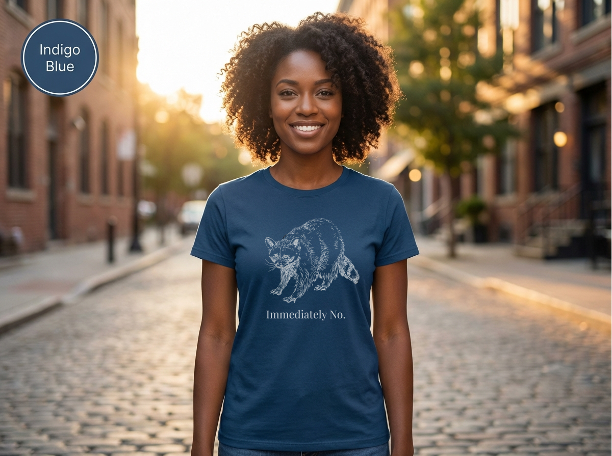 Immediately No Raccoon Shirt, Funny Boundary Setting T-Shirt, Confidence Quote Graphic Tee, Unisex Gildan 5000 Heavy Cotton, Gift for Her