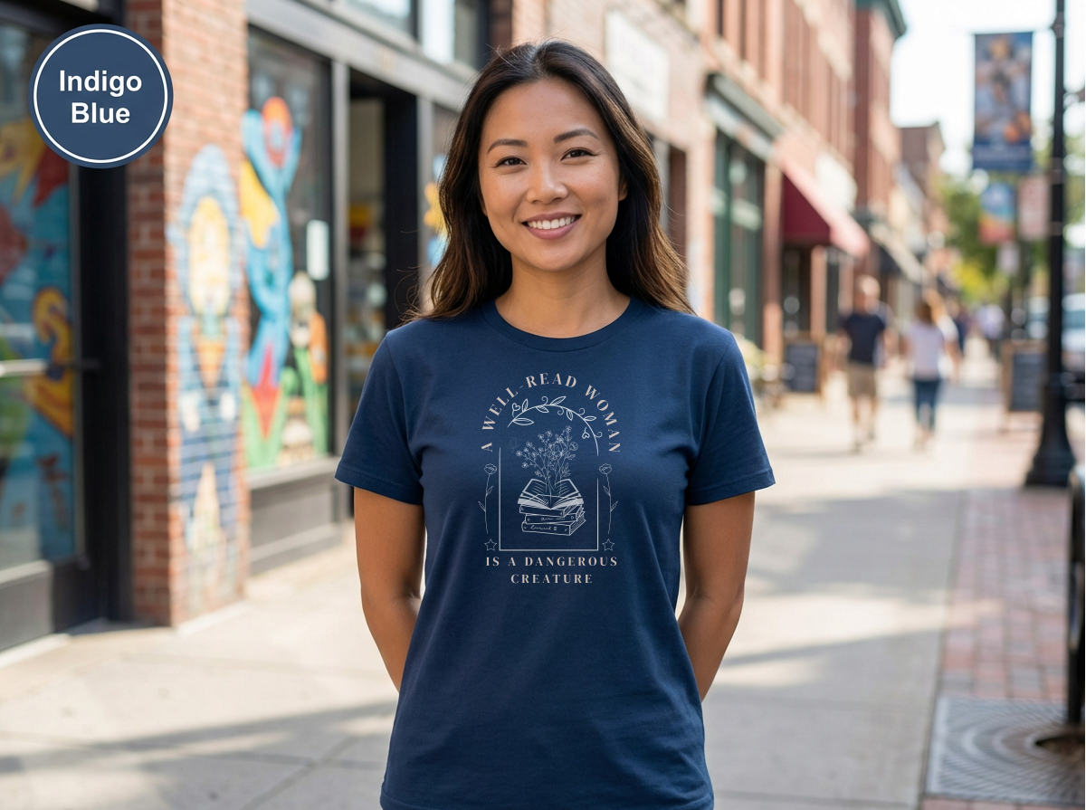 Well Read Woman Is a Dangerous Creature” Shirt – Book Lover Quote Tee, Cotton Tee